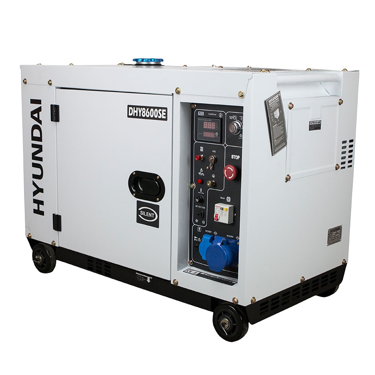 Generador Diesel Hyundai DHY8600SE 6300W Blanco-4