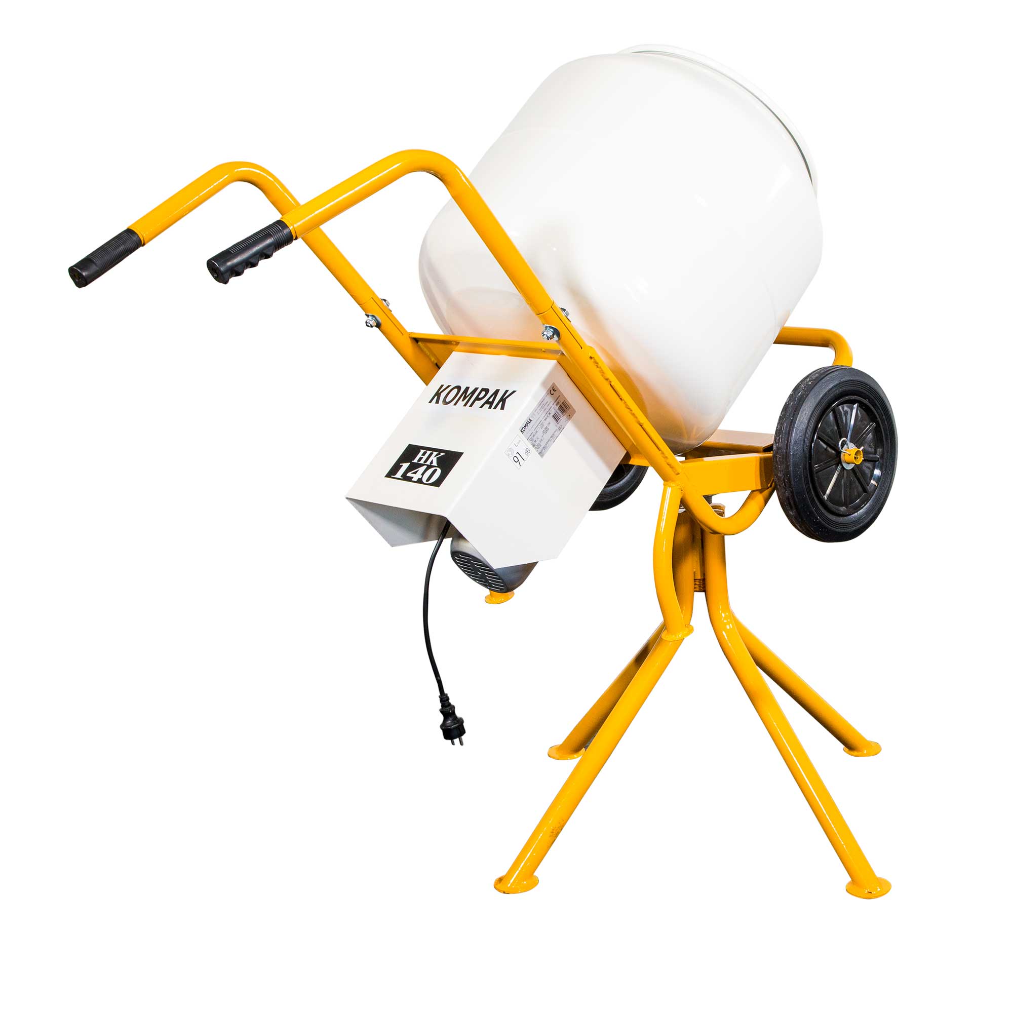 Hormigonera eléctrica 130 litros HK140 Amarillo / Negro-5
