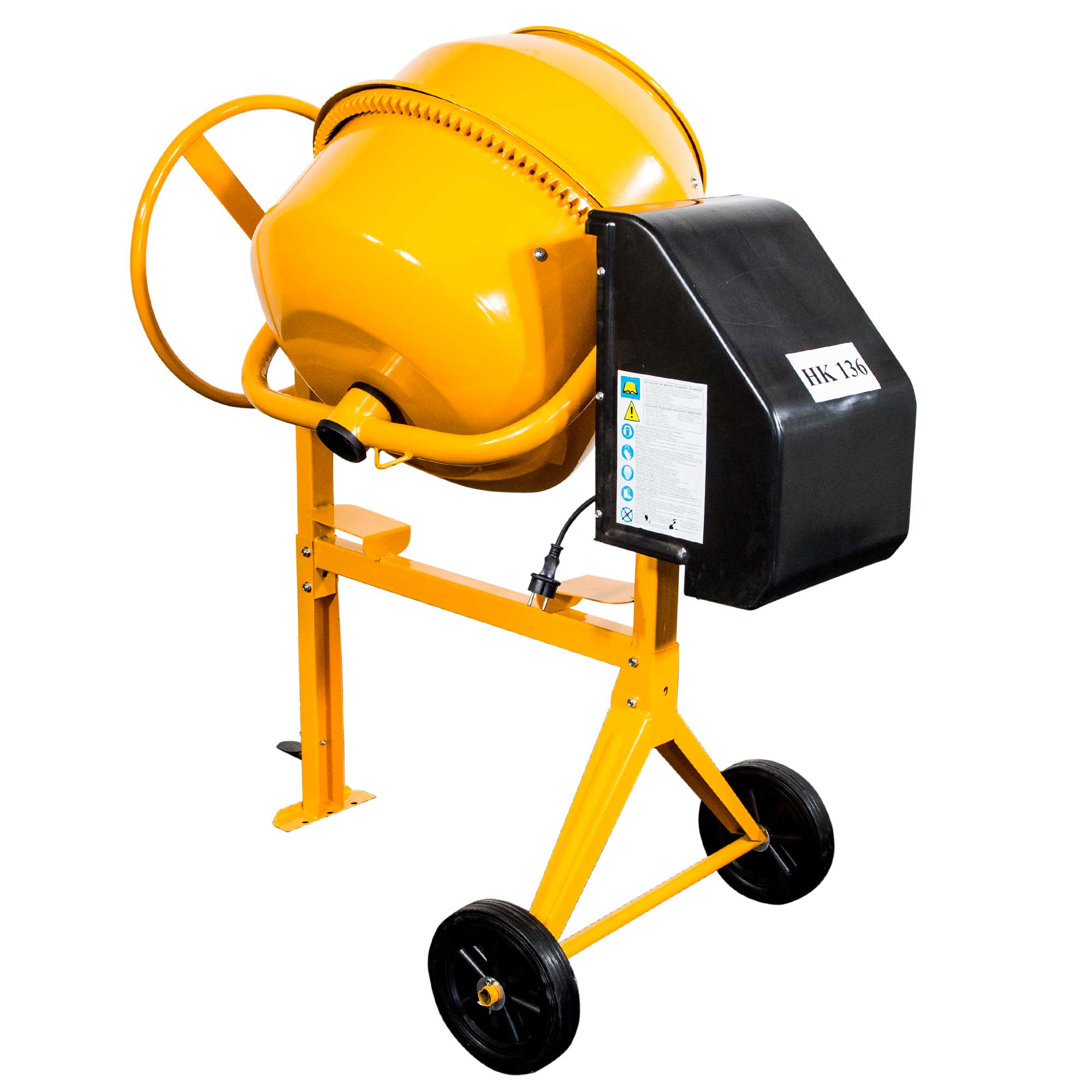 Hormigonera eléctrica 125 litros HK136 Amarillo / Negro-2