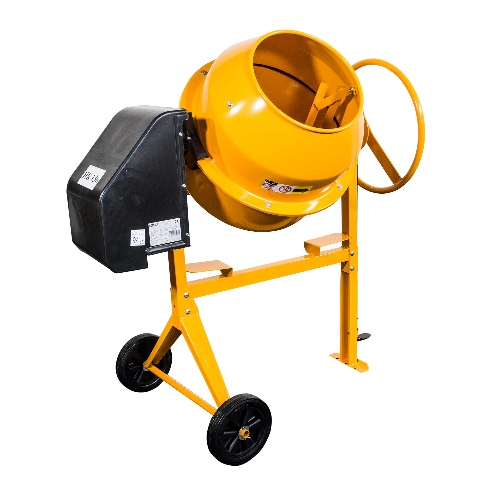 Hormigonera eléctrica 125 litros HK136 Amarillo / Negro-5