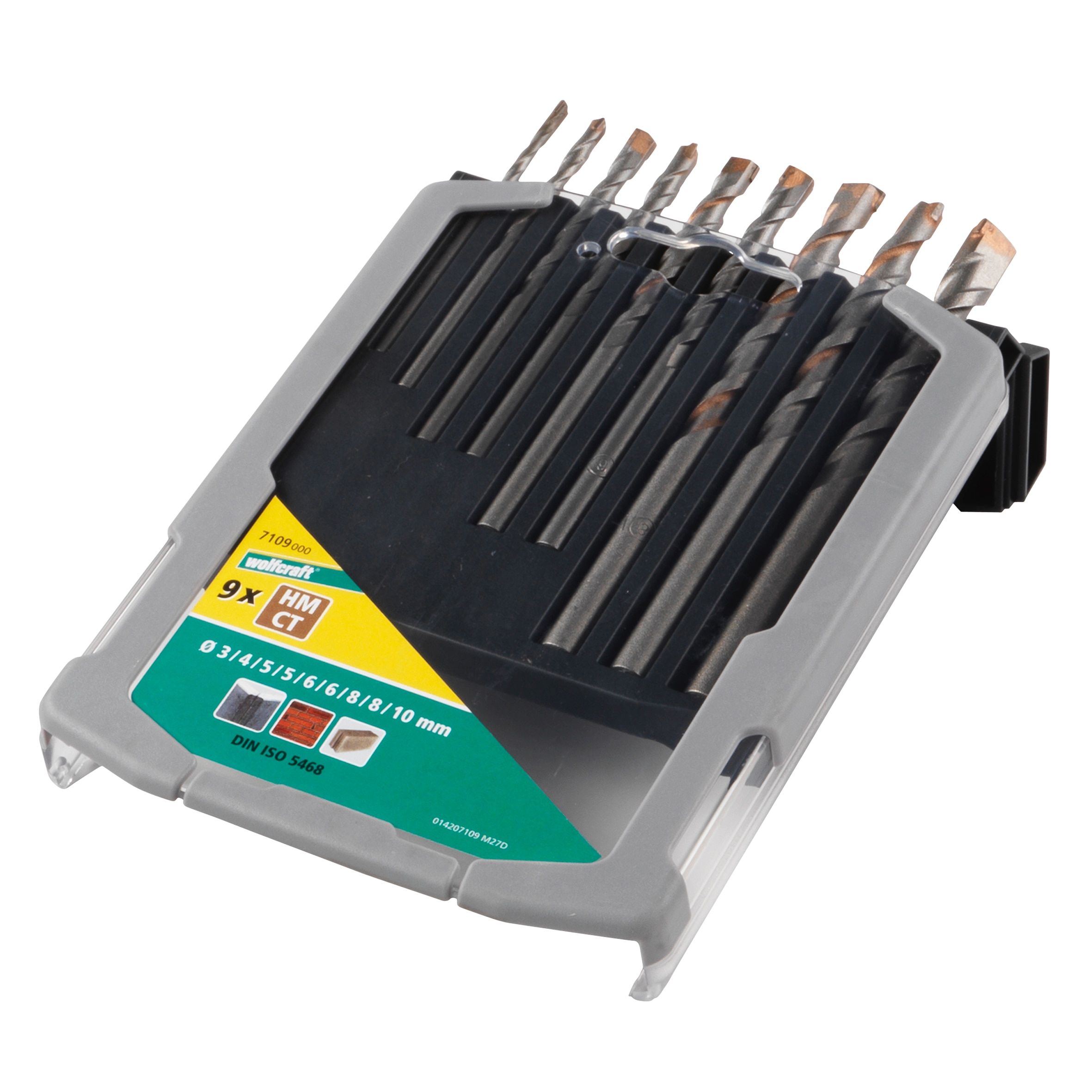 Wolfcraft – Set 9 Brocas Especiales CT para Hormigón/Piedra.