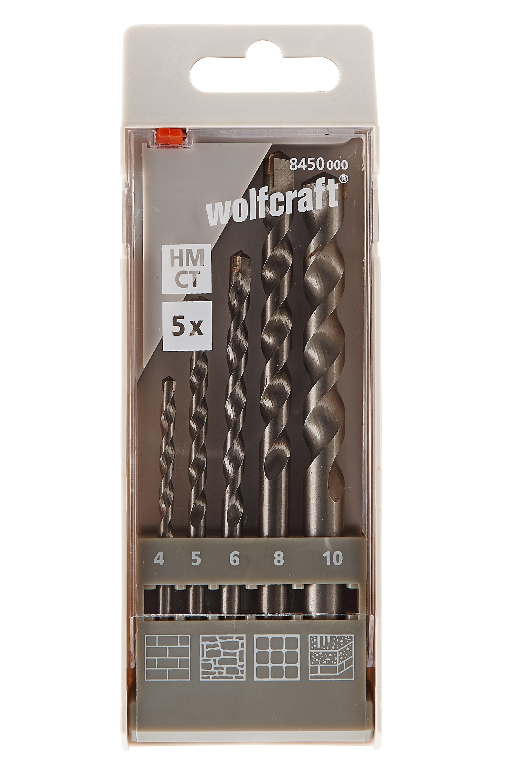 Wolfcraft – Set de Brocas para Piedra con Filo de Carburo de Tungsteno – 5 Uds.