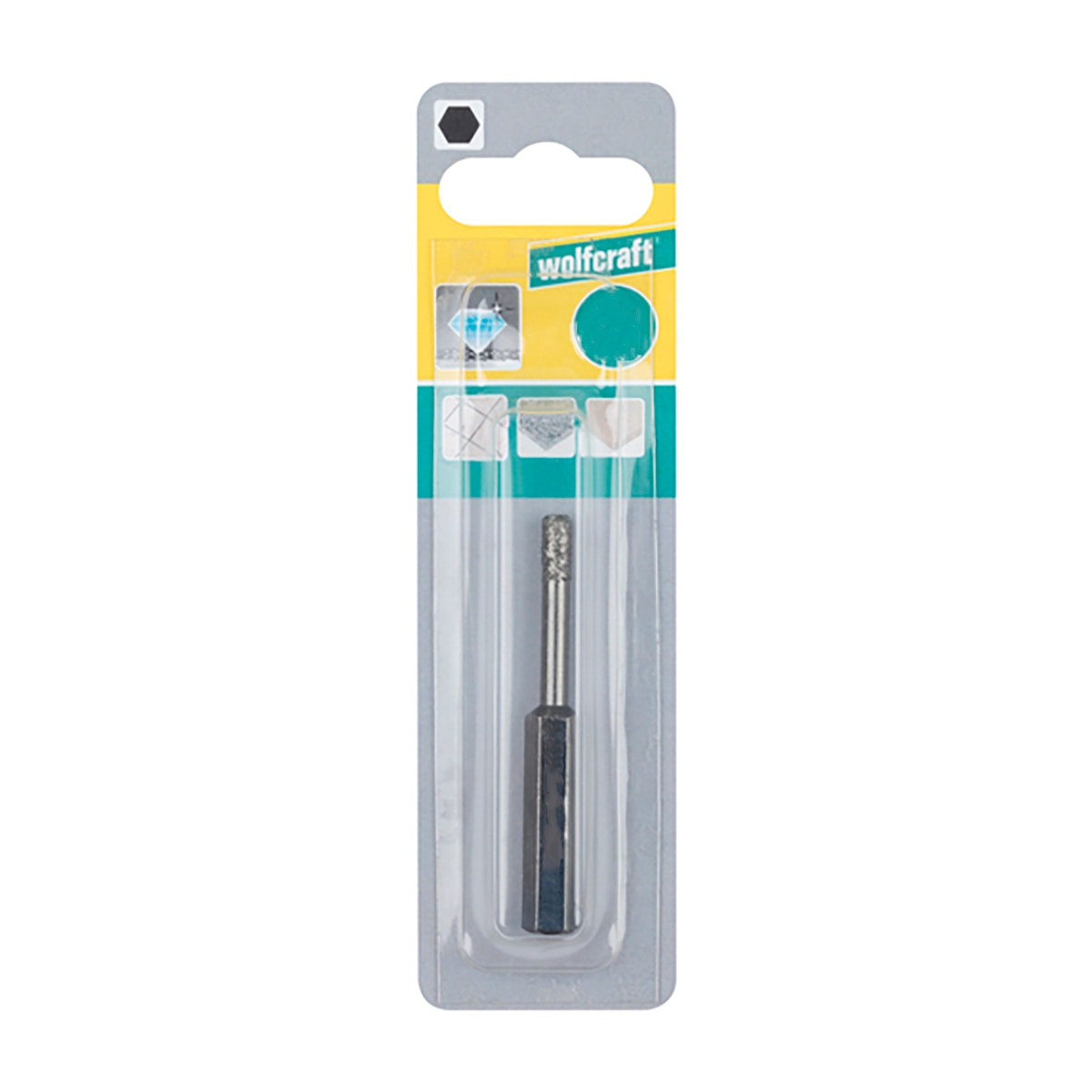 Broca de Diamante Hexagonal para Perfuração a Seco - 6 mm Prateado-6
