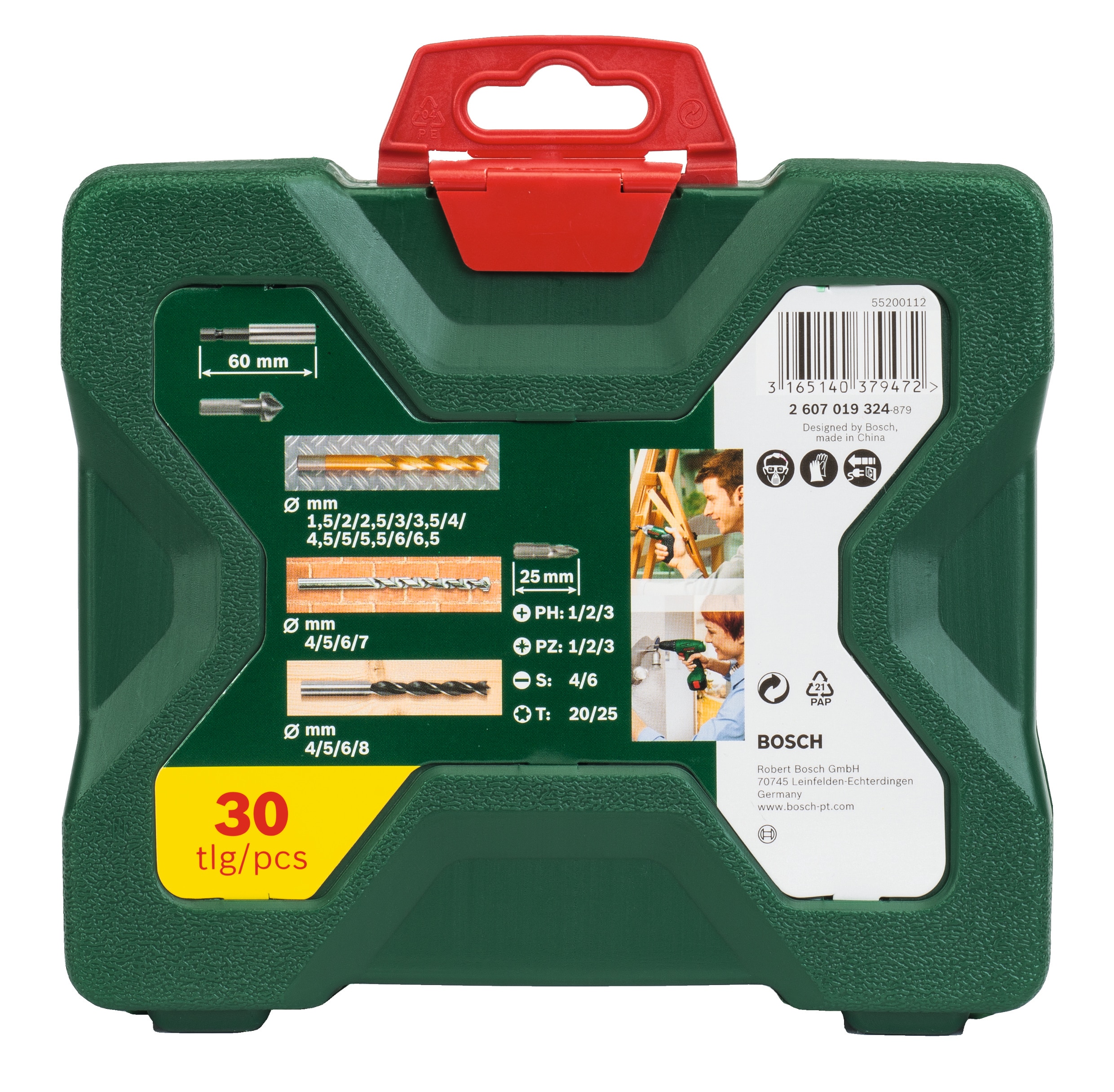Maletín Brocas X-Line 30 Uds Verde-2