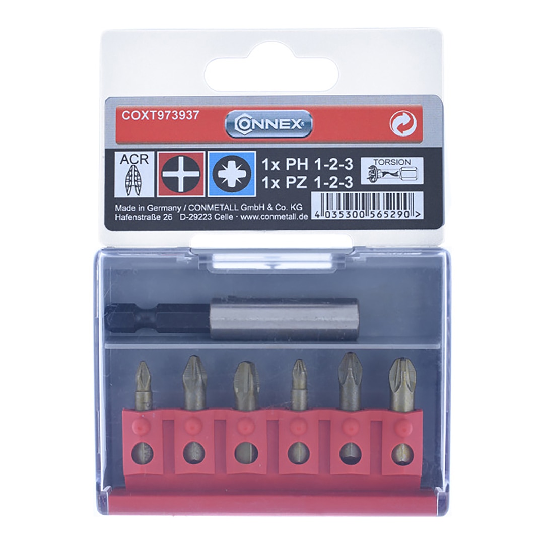Conjunto de Pontas PH-PZ Torção ACR®, 7 Peças Aço polido-2