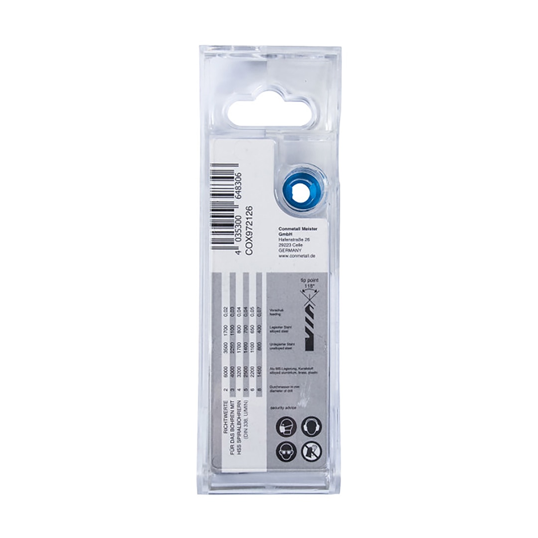 Conjunto de Brocas Helicoidais HSS 2-8 mm, 6 Peças Aço brilho-2