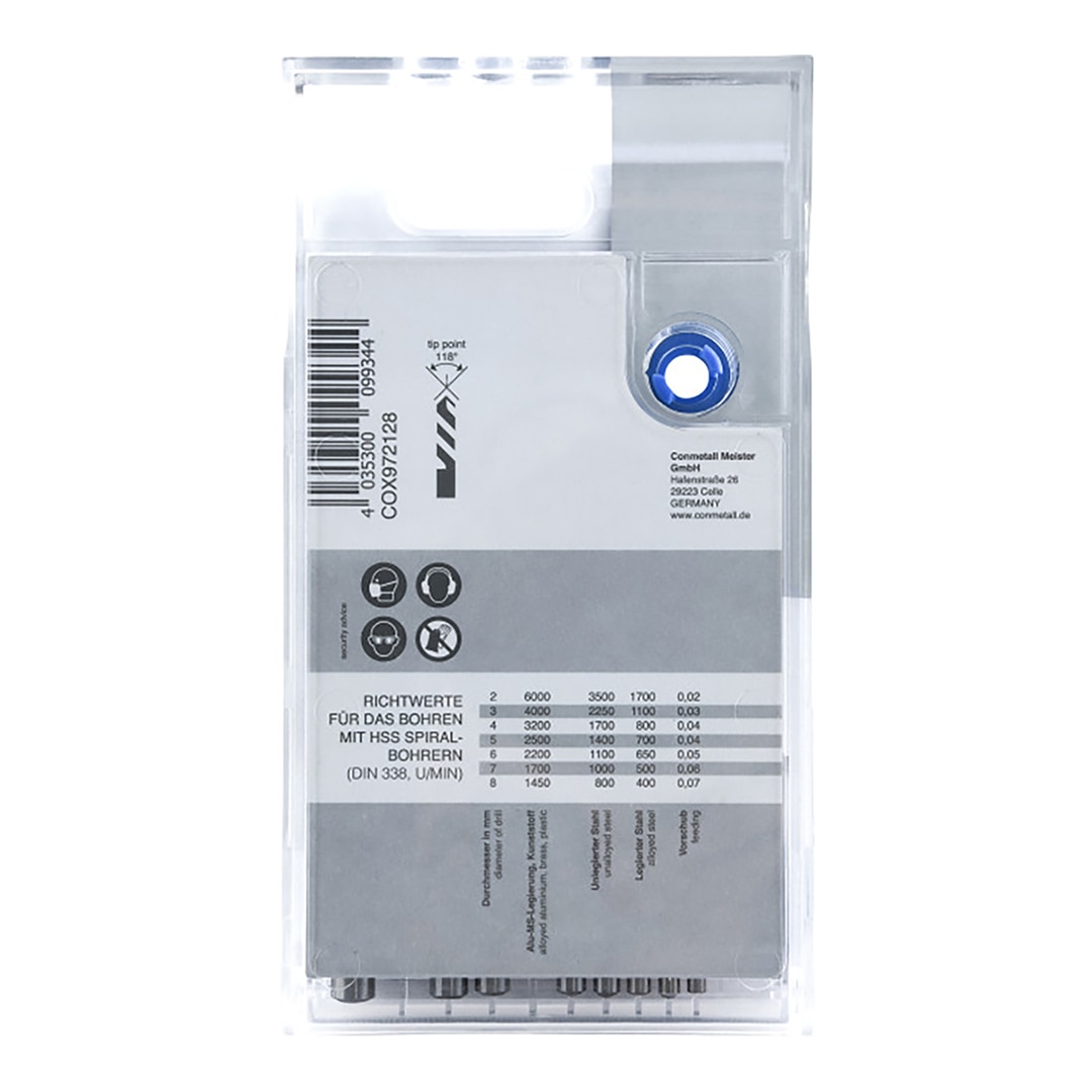 Conjunto de Brocas Helicoidais HSS 2-8 mm, 1 Peça Aço brilho-2