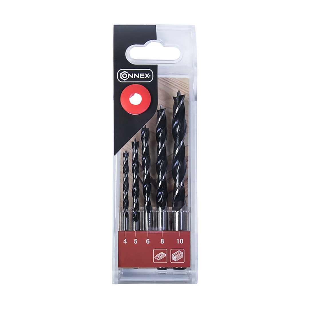 JUEGO BROCAS MADERA 4-10 MM 5P Acero brillo-2