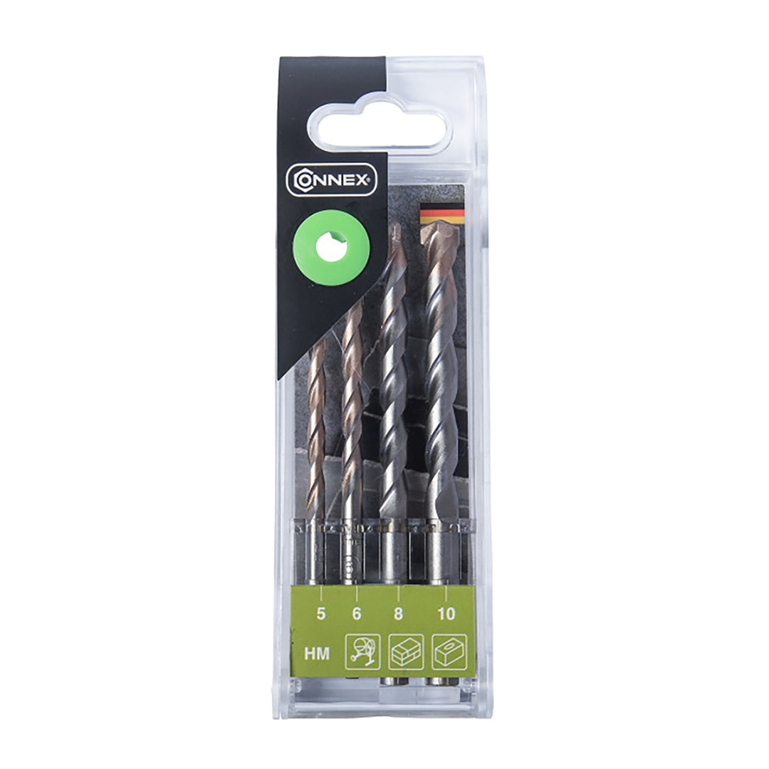 Conjunto de Brocas para Betão 5-10 mm, 4 Peças Aço brilho-3