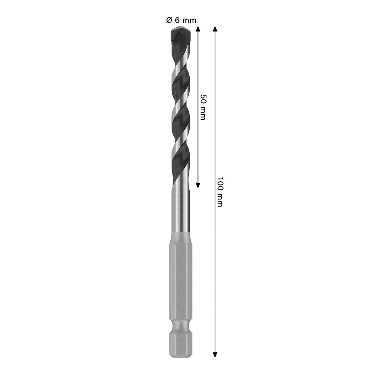 Broca Bosch PRO HEX-5, 6x50x100 mm Gris-3