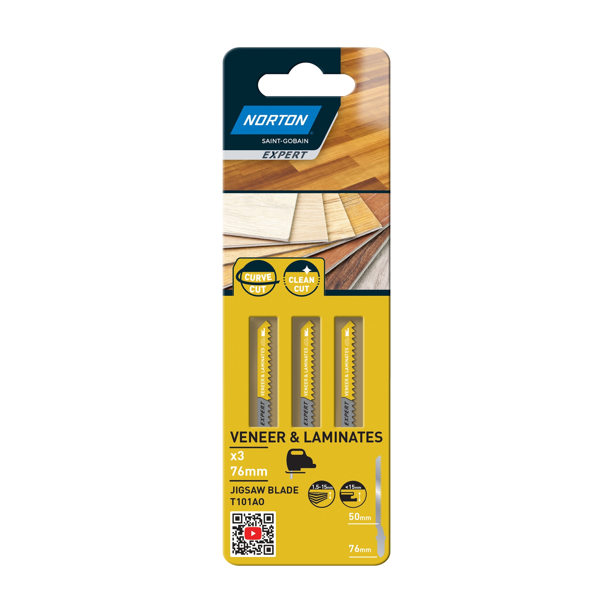 Lâminas de Serra para Chapa e Laminados, Corte Curvo 76 mm Azul-2