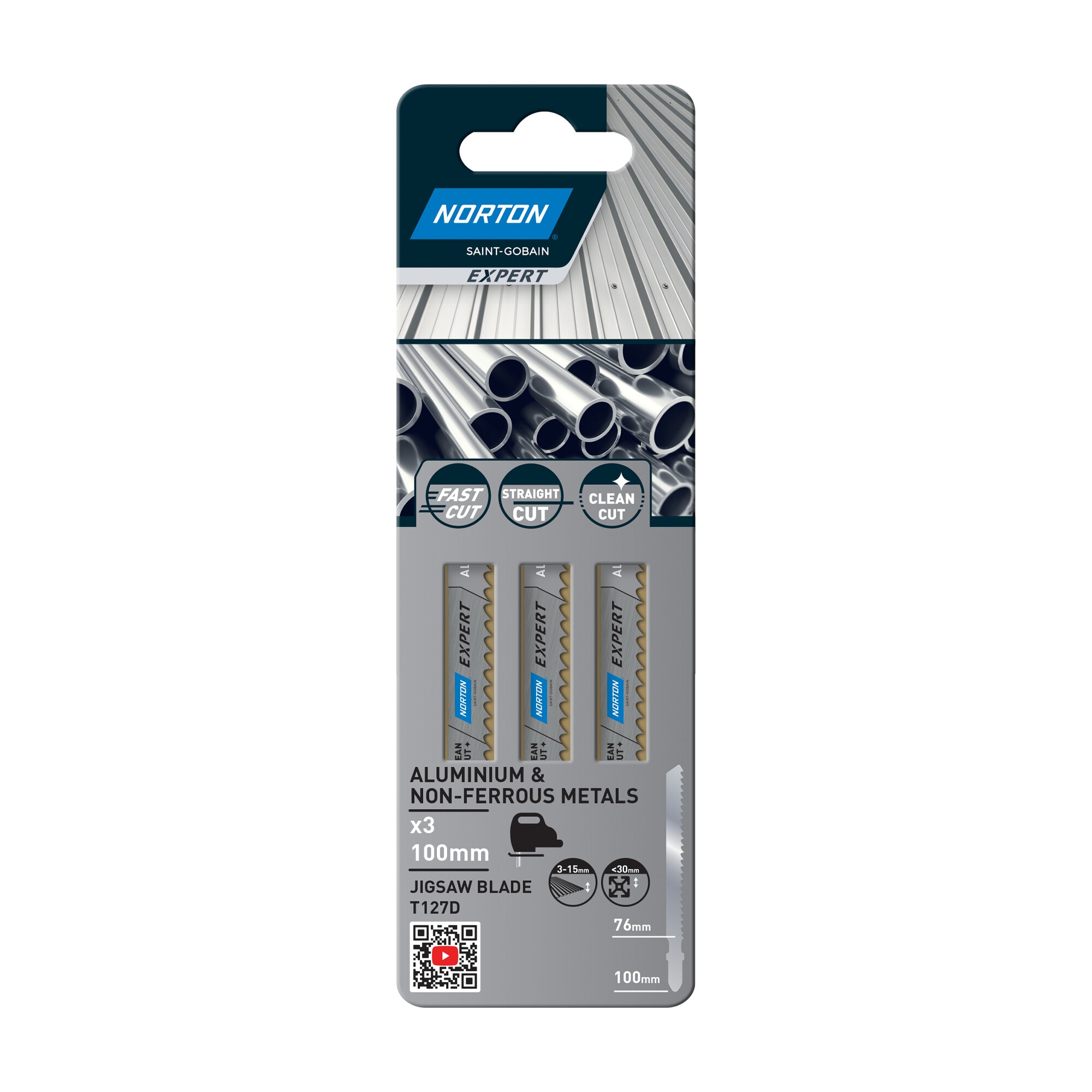 Hojas de Sierra para Chapa y metal, corte recto 100 mm Azul-2