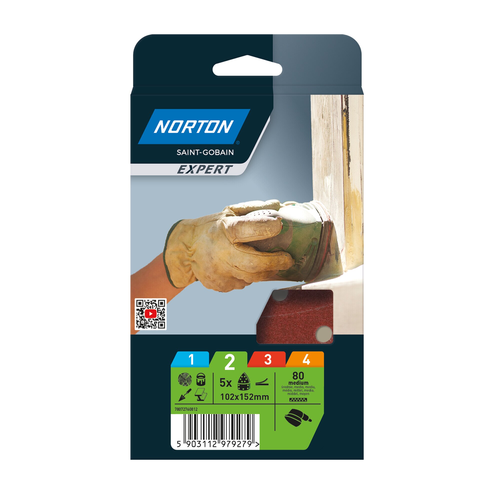 NORTON EXPERT – Hojas de Lija Delta de Papel para lijado 102 x 152 mm.