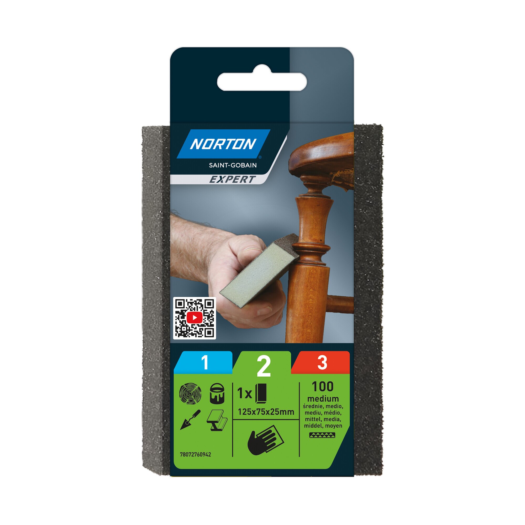 NORTON EXPERT – Esponjas de Doble Ángulo para lijado 125 mm.