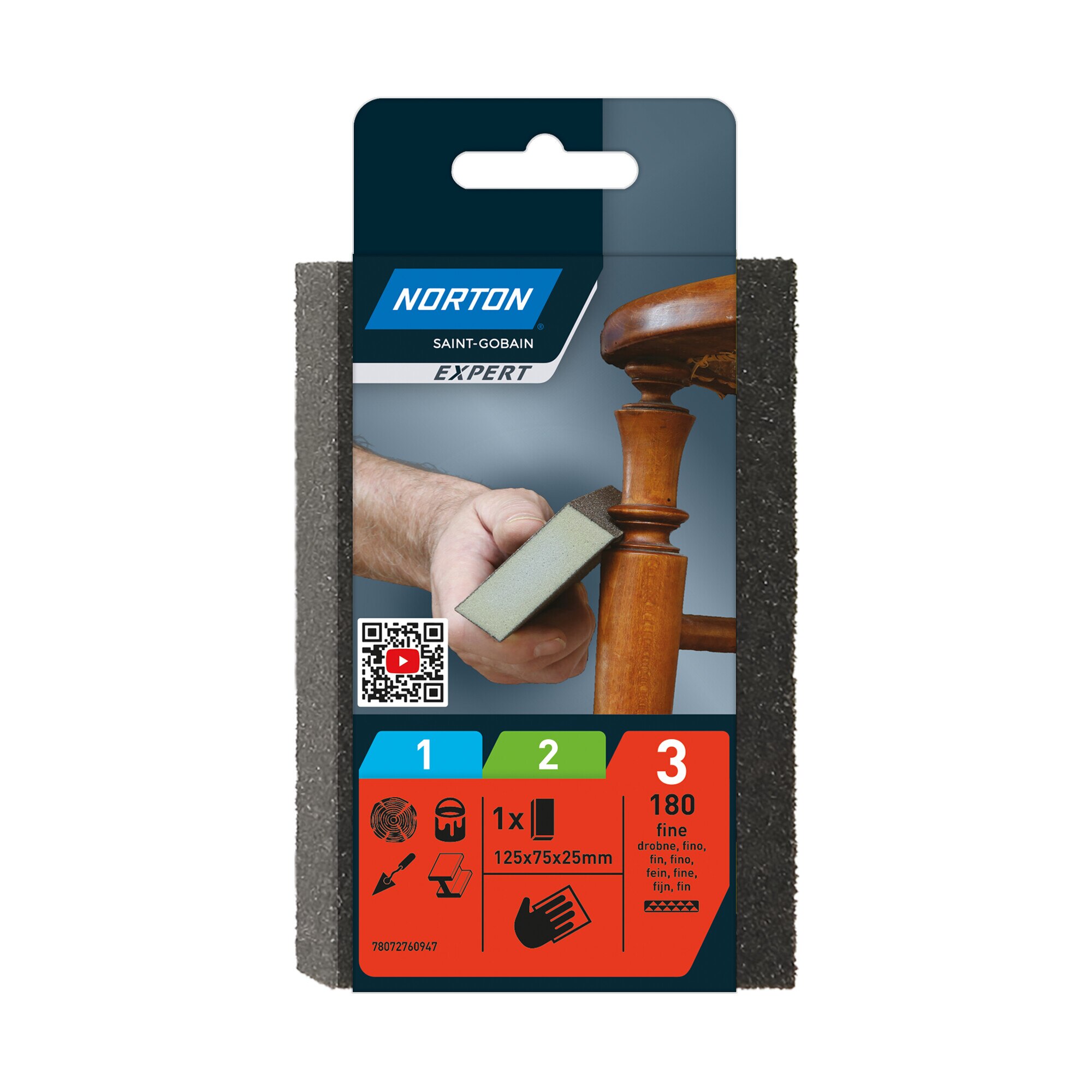 NORTON EXPERT – Esponjas de Doble Ángulo para acabado final 125 mm.