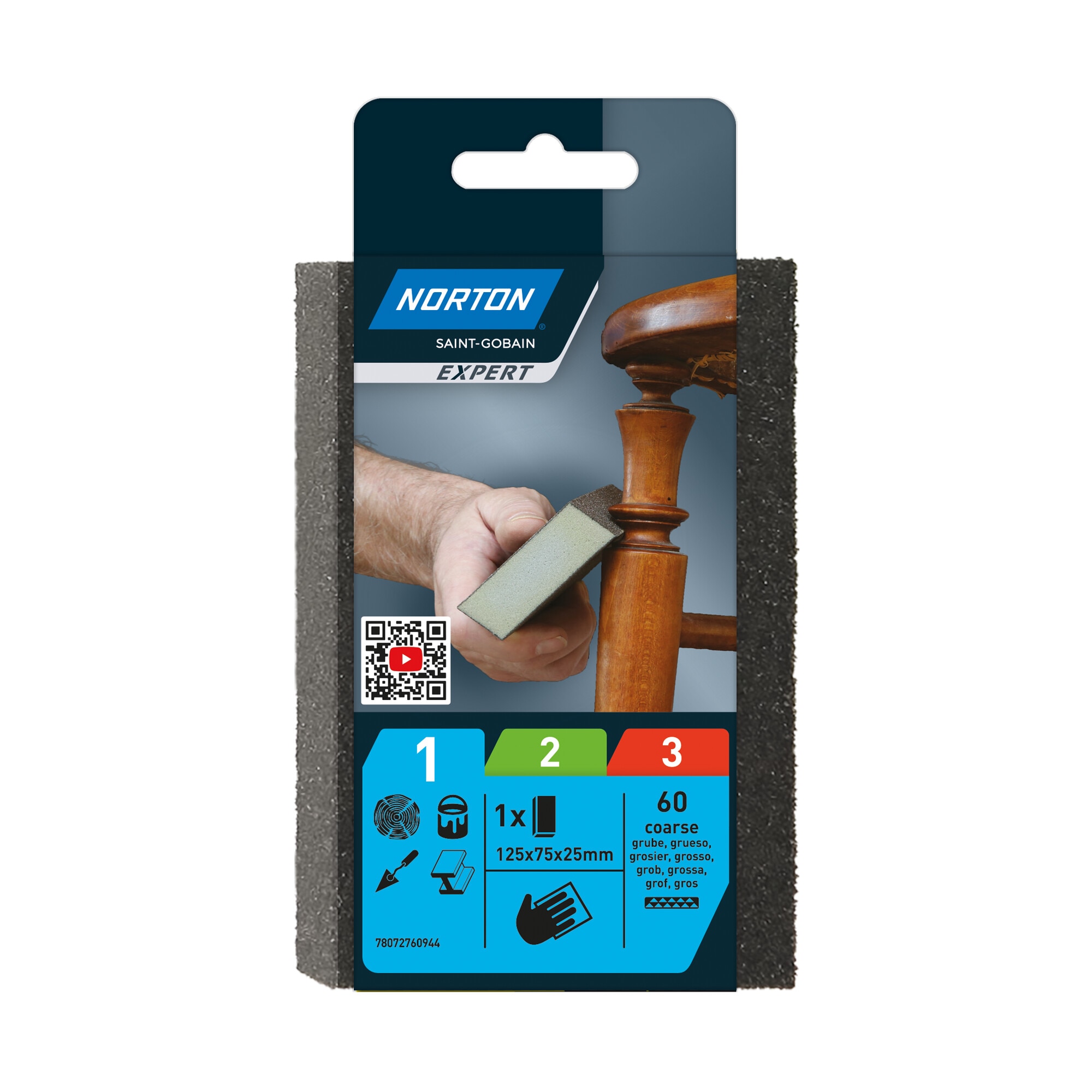 NORTON EXPERT – Esponjas de Doble Ángulo para decapado 125 mm.