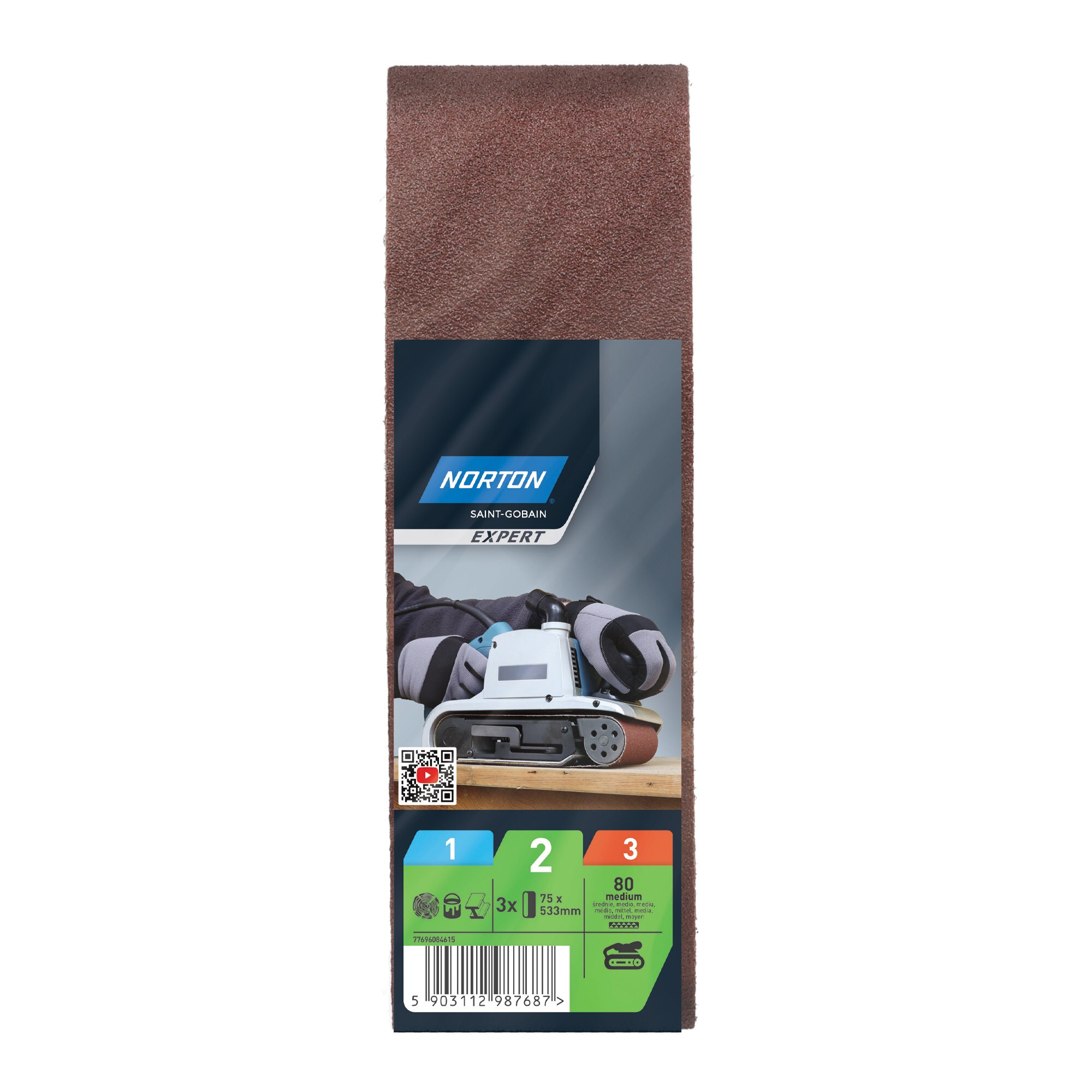 Bandas de lija para lijado 75 x 533 Azul-2