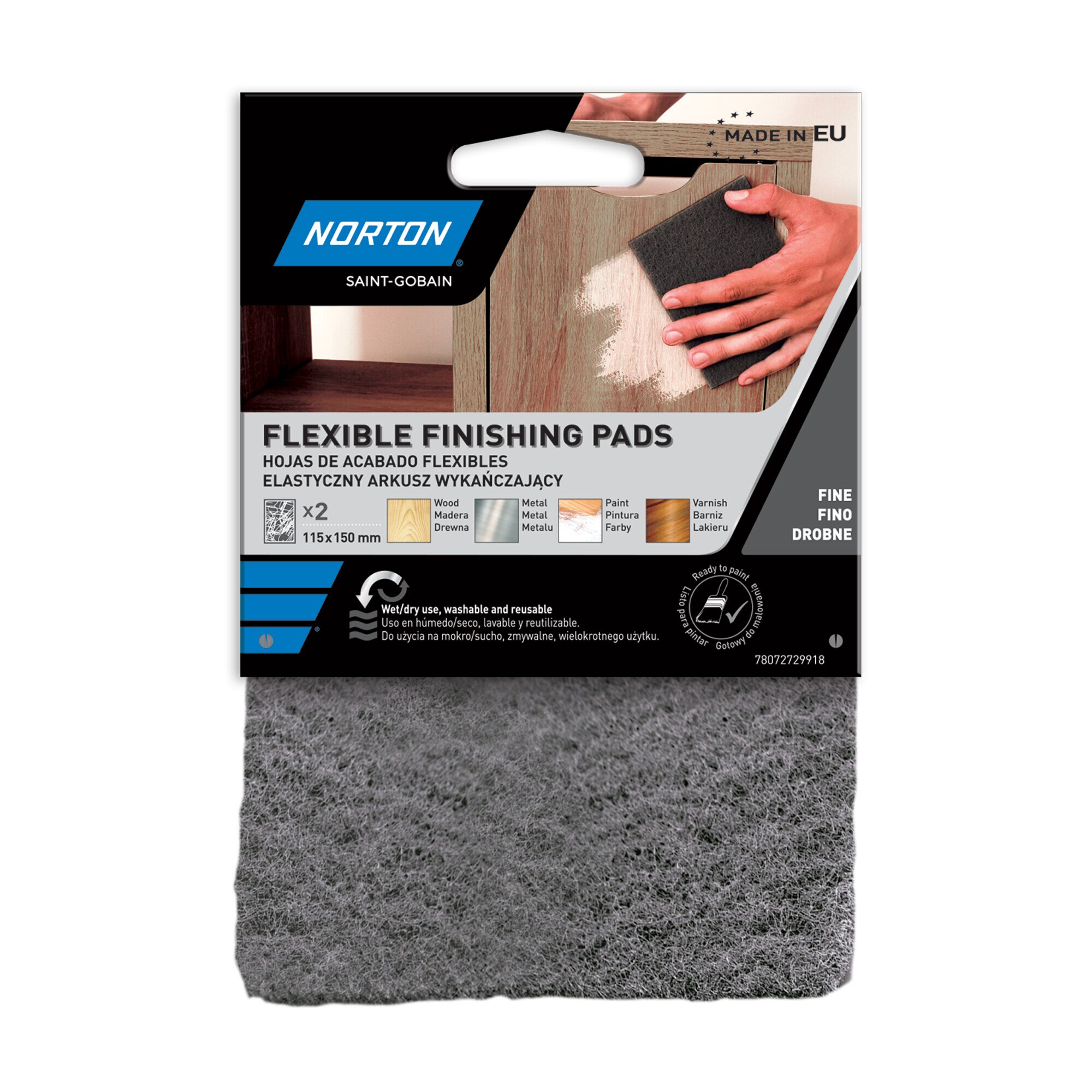 Norton – Hojas de Acabado Flexibles 115 x 150 mm.