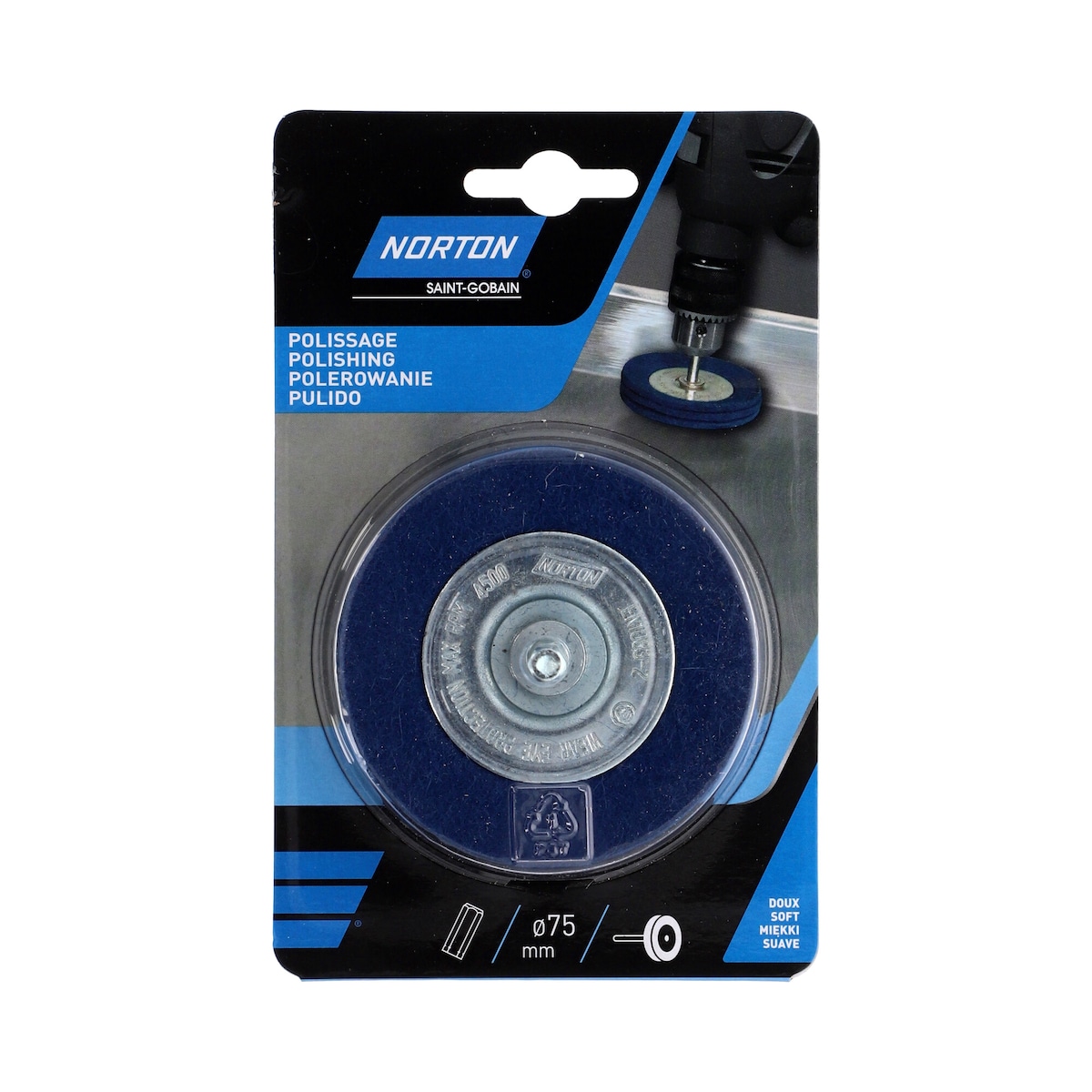 Discos de Fieltro para Pulido 75 mm Azul-3