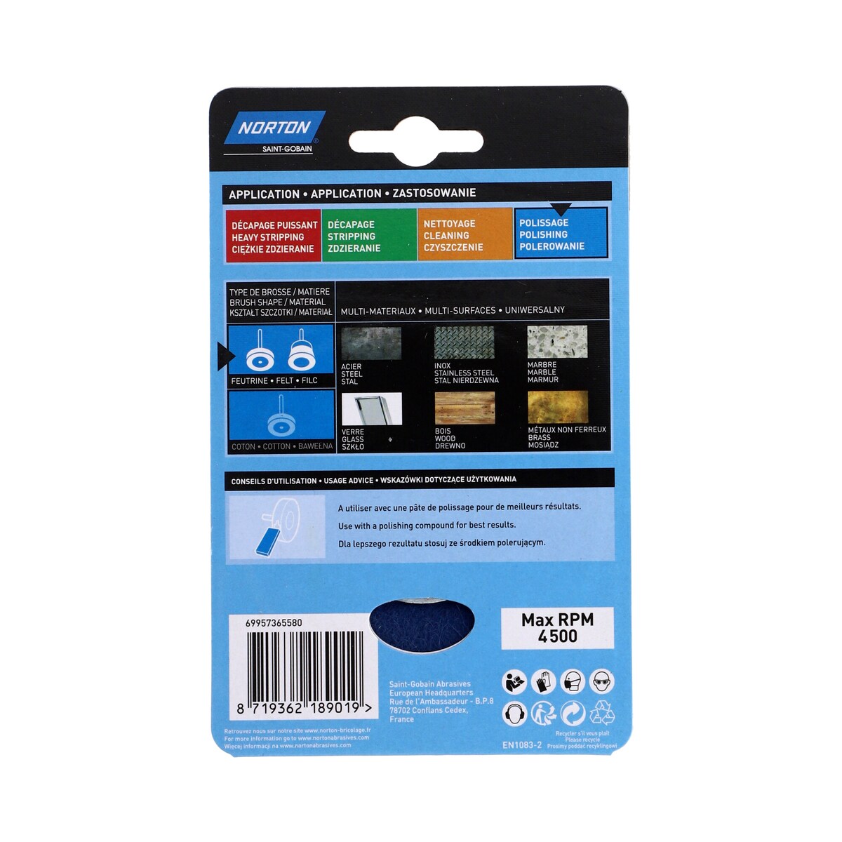 Discos de Fieltro para Pulido 75 mm Azul-4