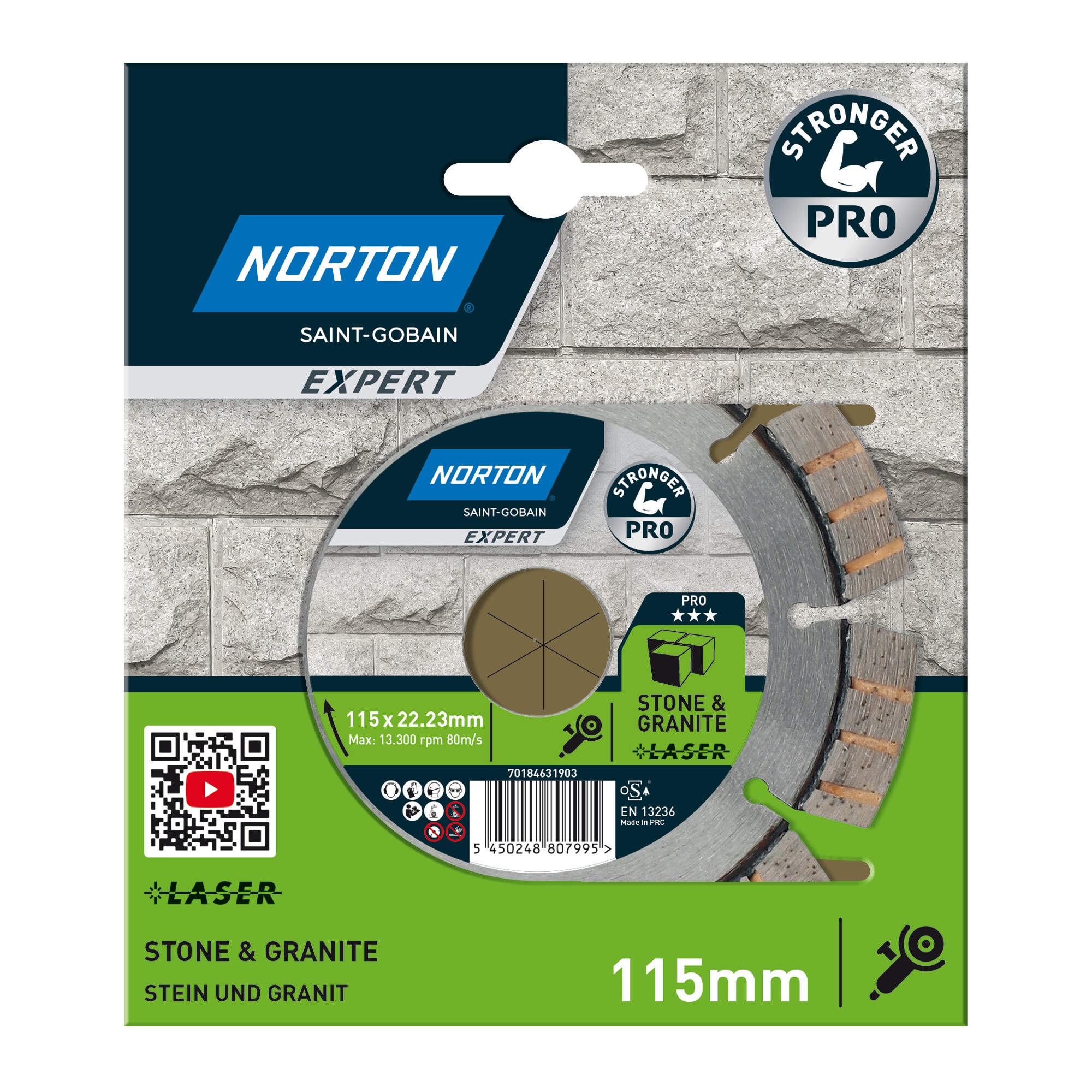 Discos Pro Resistente para Piedra y Granito (Turbo Láser) 115 mm Azul-2