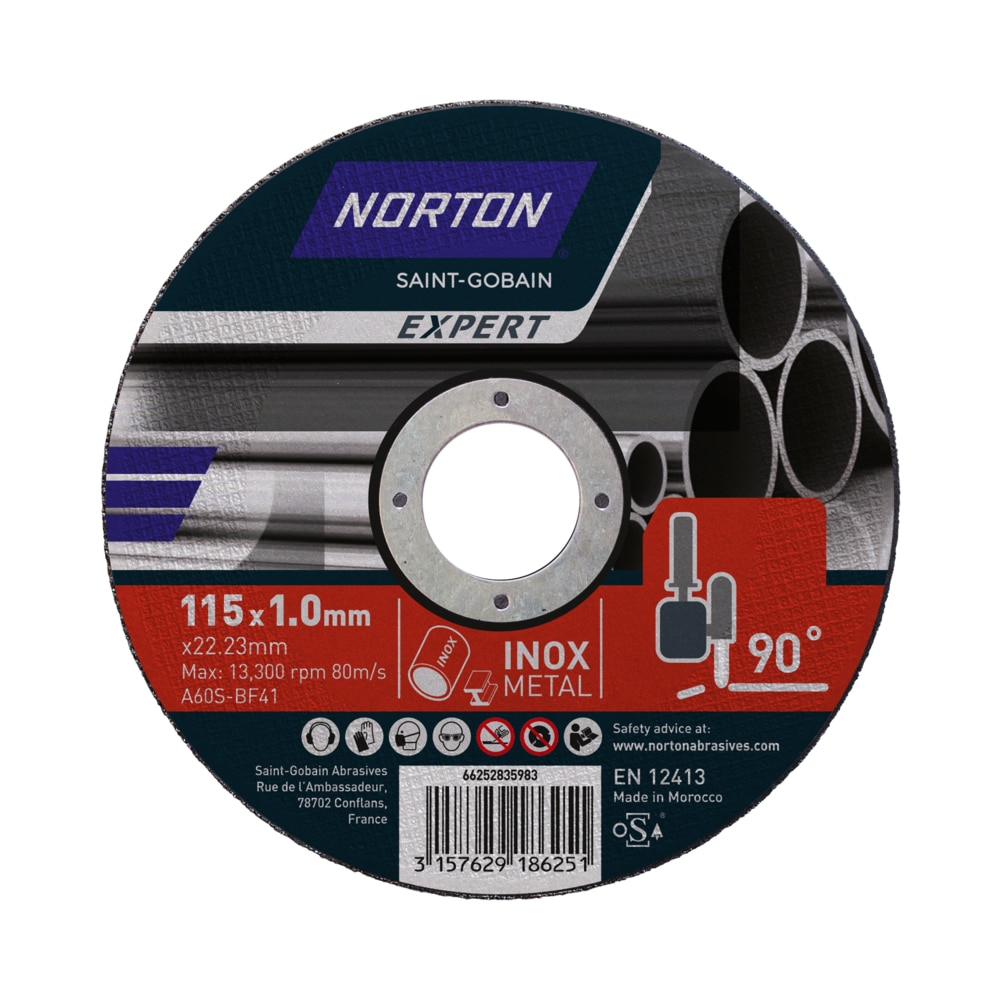 Imagen 0 de Discos de corte para acero e inox de 115 × 1,0 mm