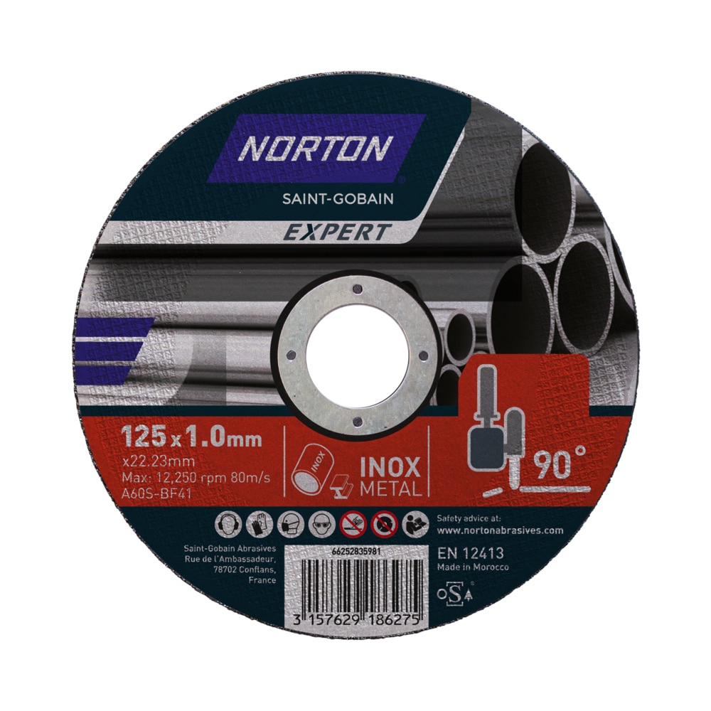 Imagen 0 de Discos de corte para acero e inox de 125 × 1,0 mm