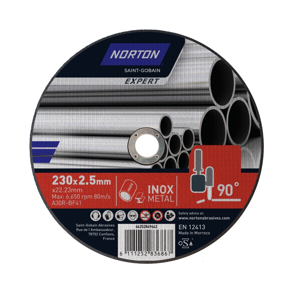Imagen 0 de Discos de corte para acero e inox de 230 × 2,5 mm