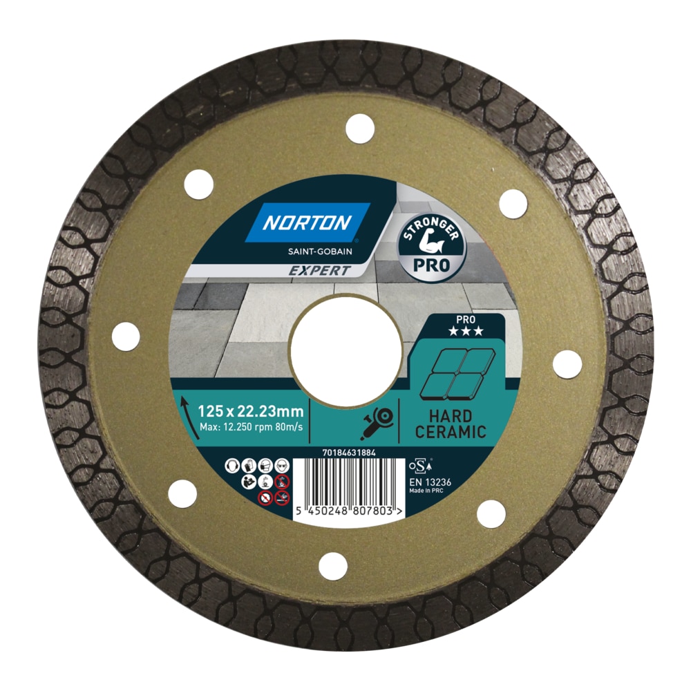 Imagen 0 de Disco de diamante TURBO para azulejos y gres 125 × 22,23, con banda continua de 10 mm