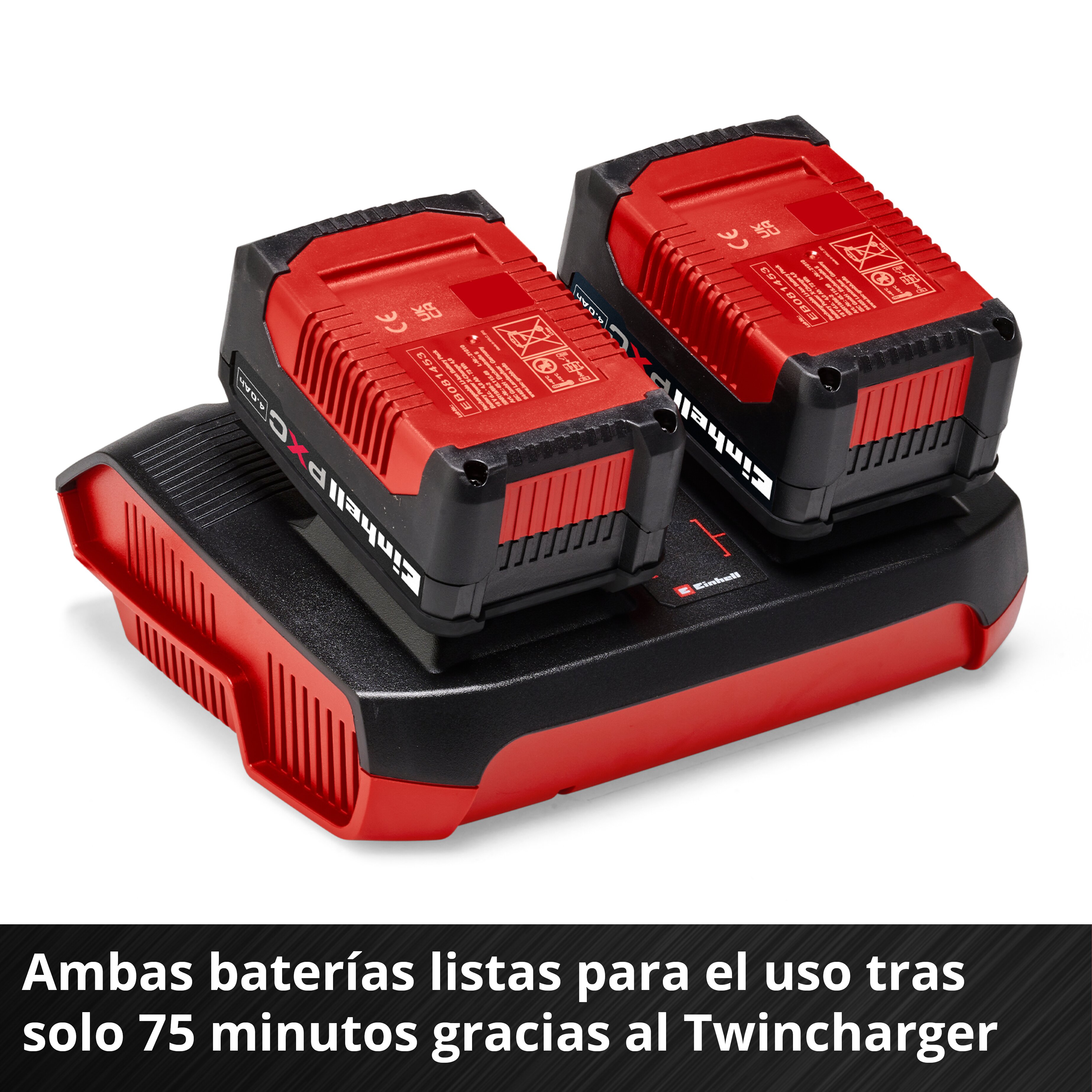 Starter Kit 2 baterías x 4.0 Ah + Cargador doble Rojo-3