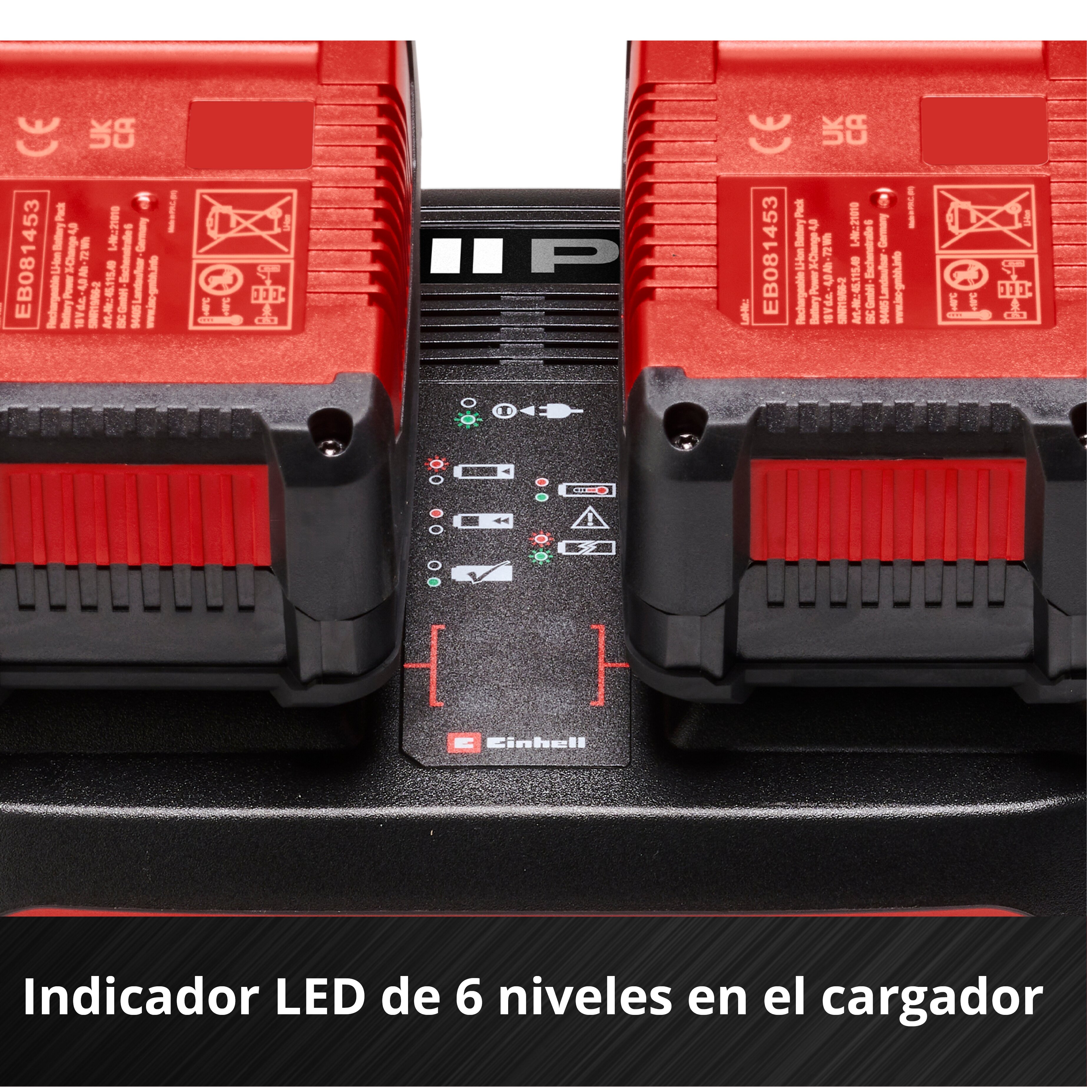 Starter Kit 2 baterías x 4.0 Ah + Cargador doble Rojo-7