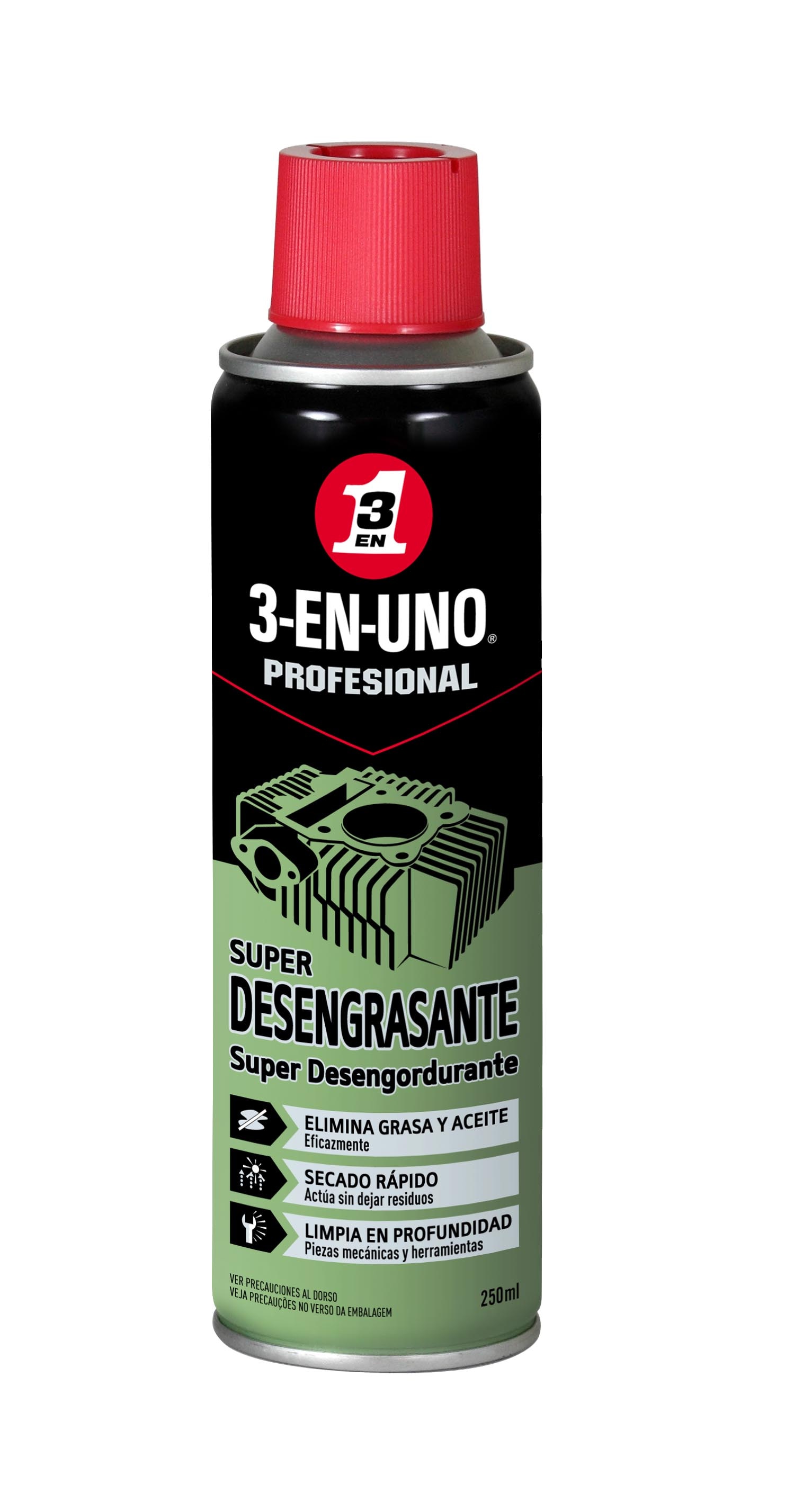 3 En 1 – Super Desengrasante Spray 250 ml.
