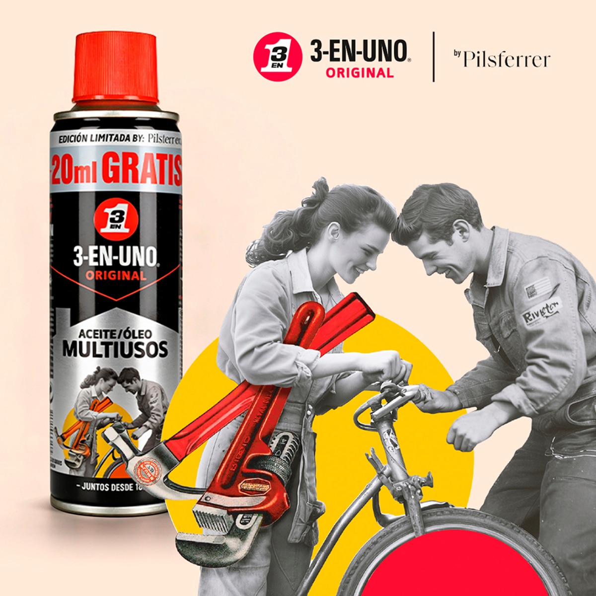 Lubricante Multiusos 3-EN-UNO Original Edición Especial by Pils Ferrer 200+20ml Gratis Blanco-4