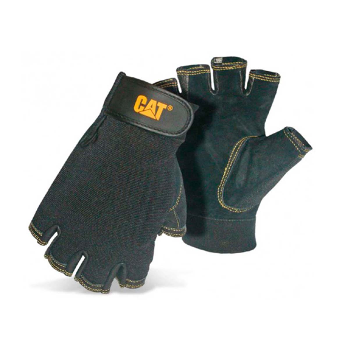 Imagen 0 de Guantes Medio Dedo de Cuero y Poliéster