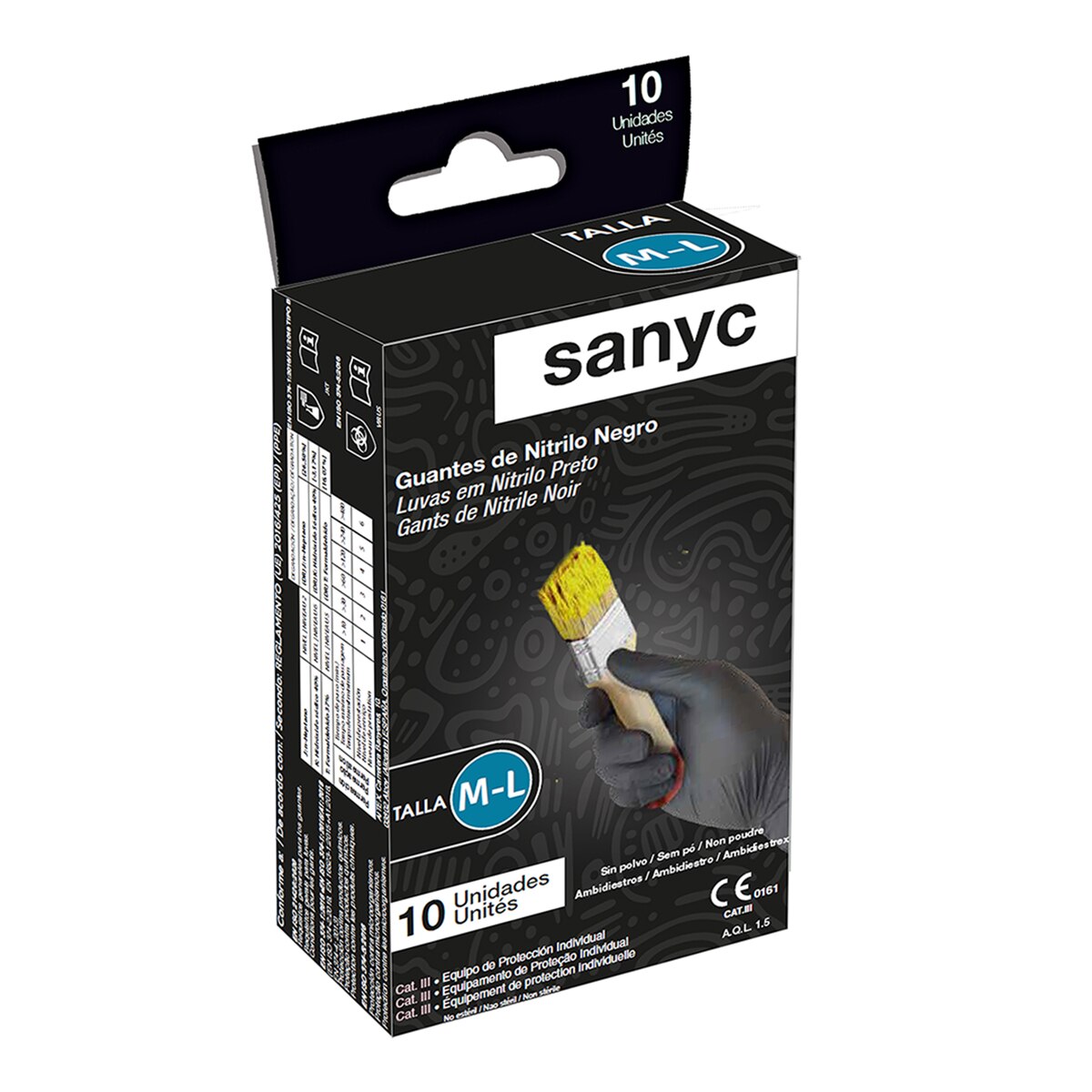 Sanyc – Guantes de nitrilo negro.
