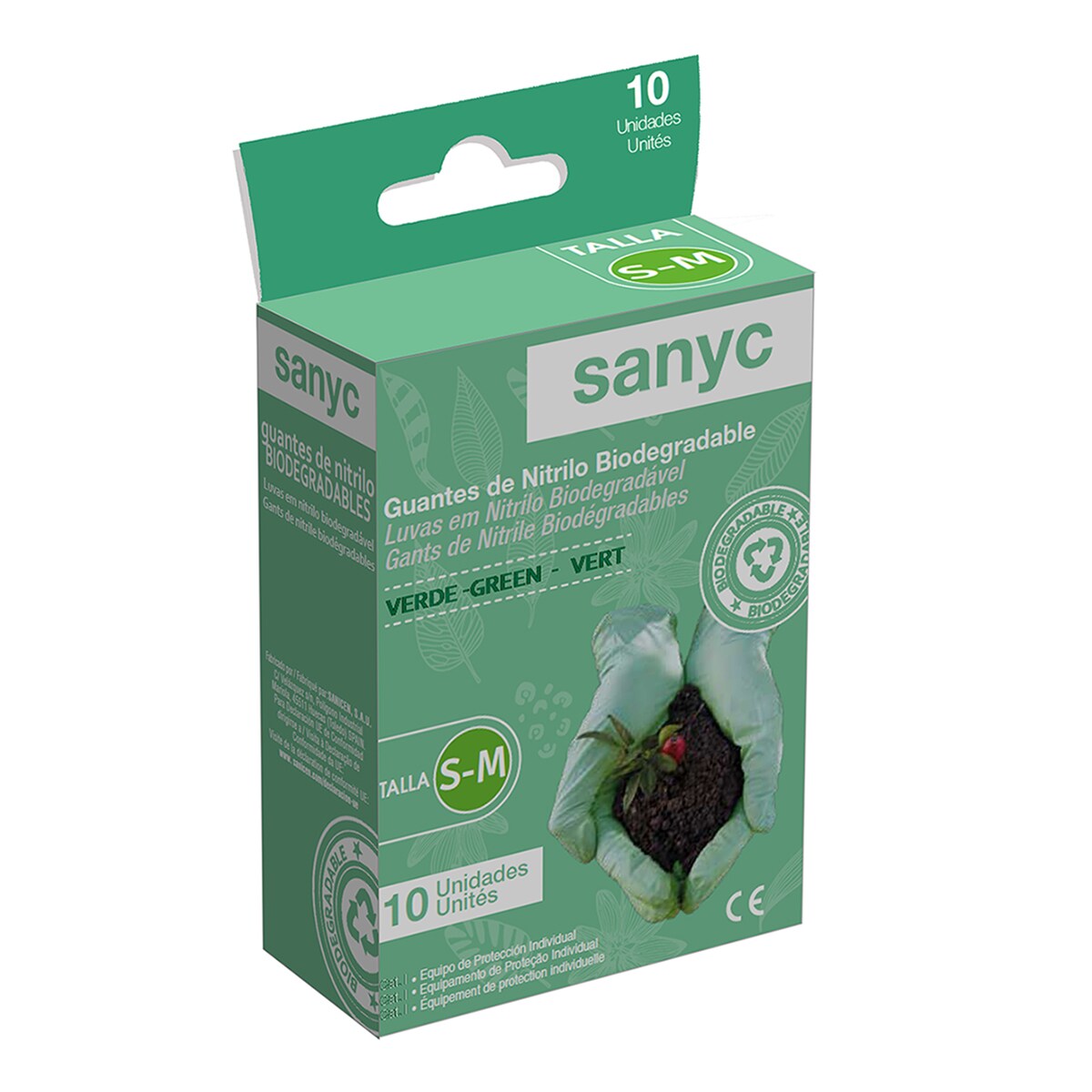 Guantes de nitrilo biodegradable Verde pastel-1