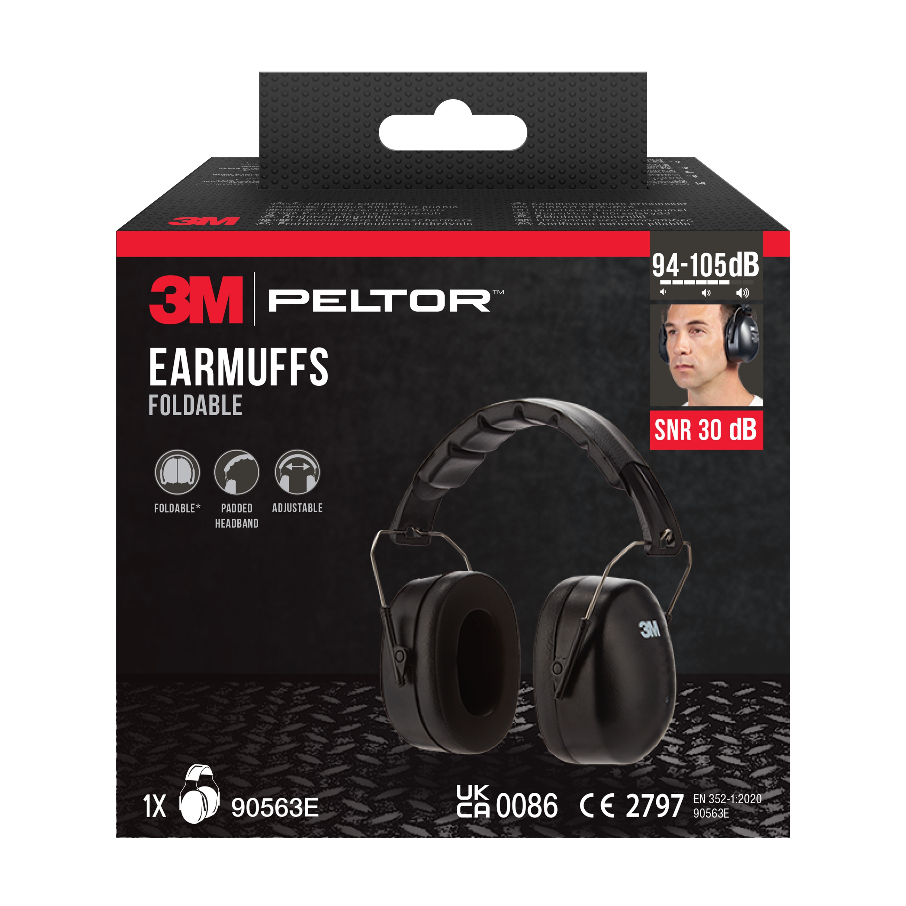 Orejeras con diadema 3M™ plegables 90563E Negro-4