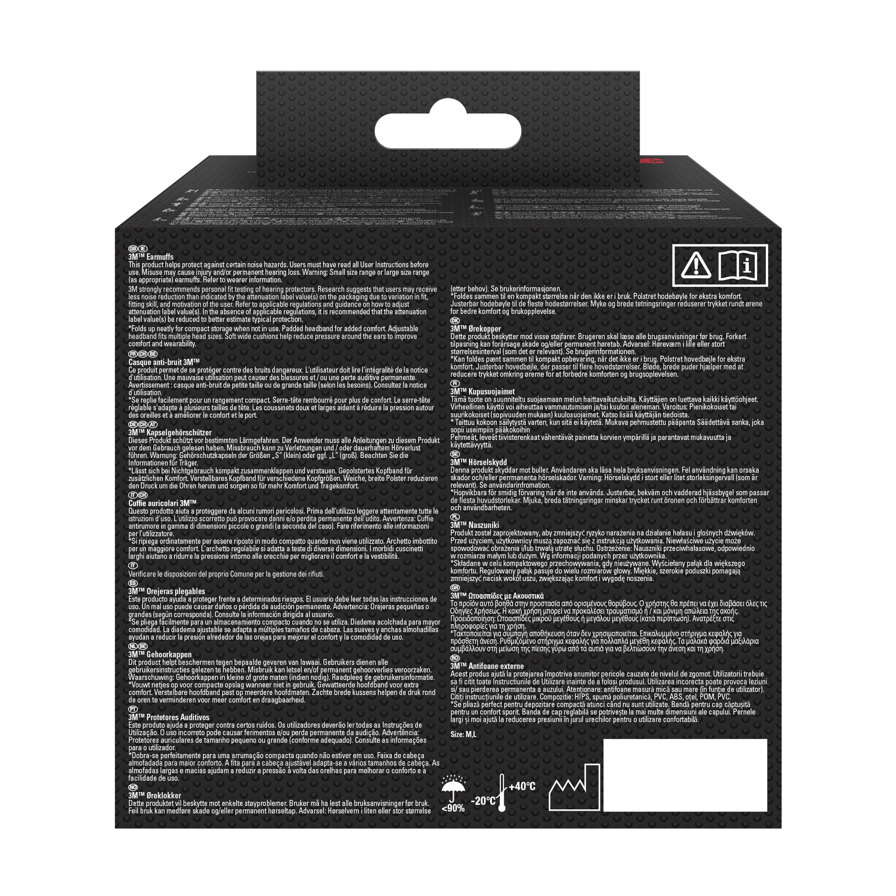 Orejeras con diadema 3M™ plegables 90563E Negro-5