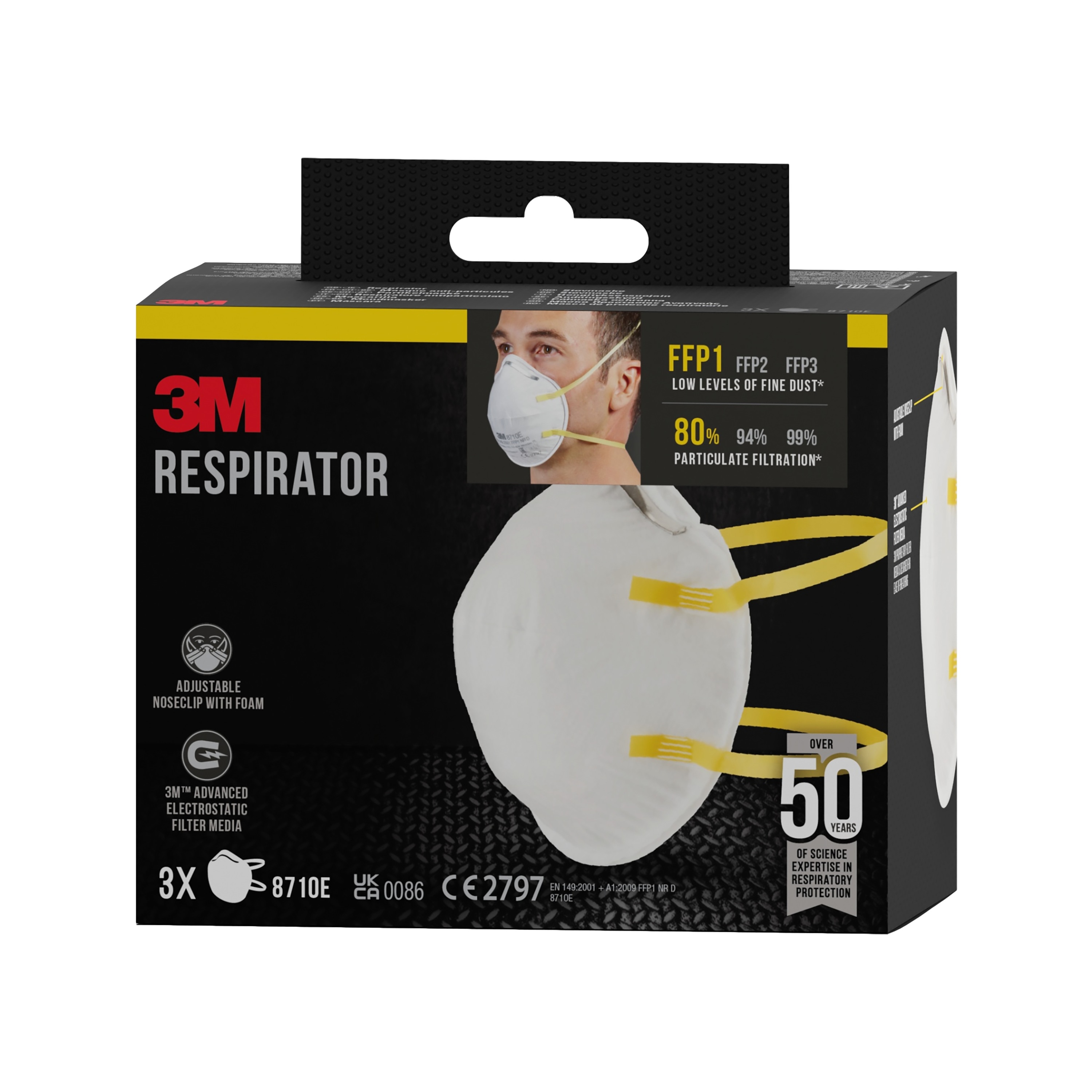 Mascarilla FFP1 sin Válvula - 3 Uds Blanco-4