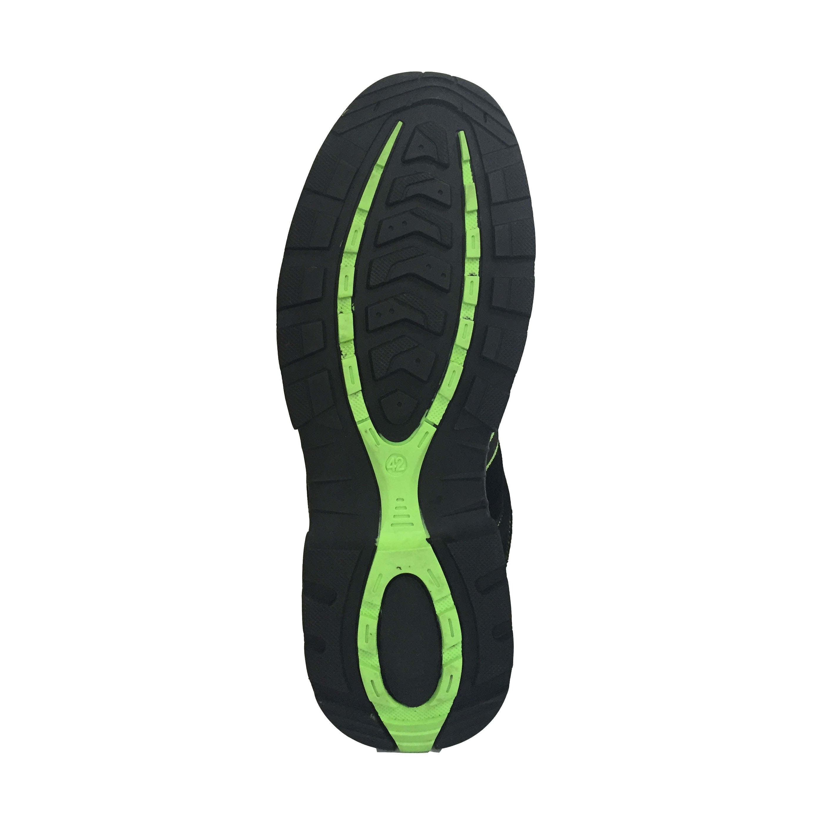 Zapato seguridad serraje Negro / Verde Flúor-2