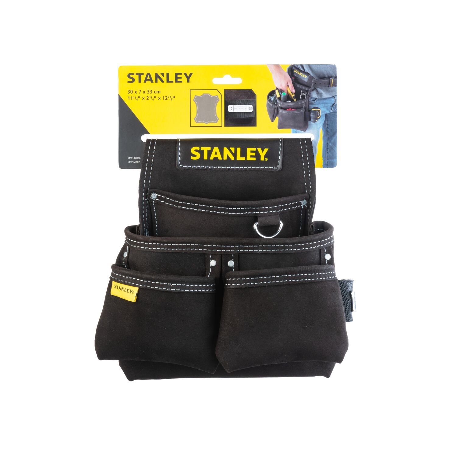 Stanley – Bolsa Cuero Doble Bolsillo Clavos.