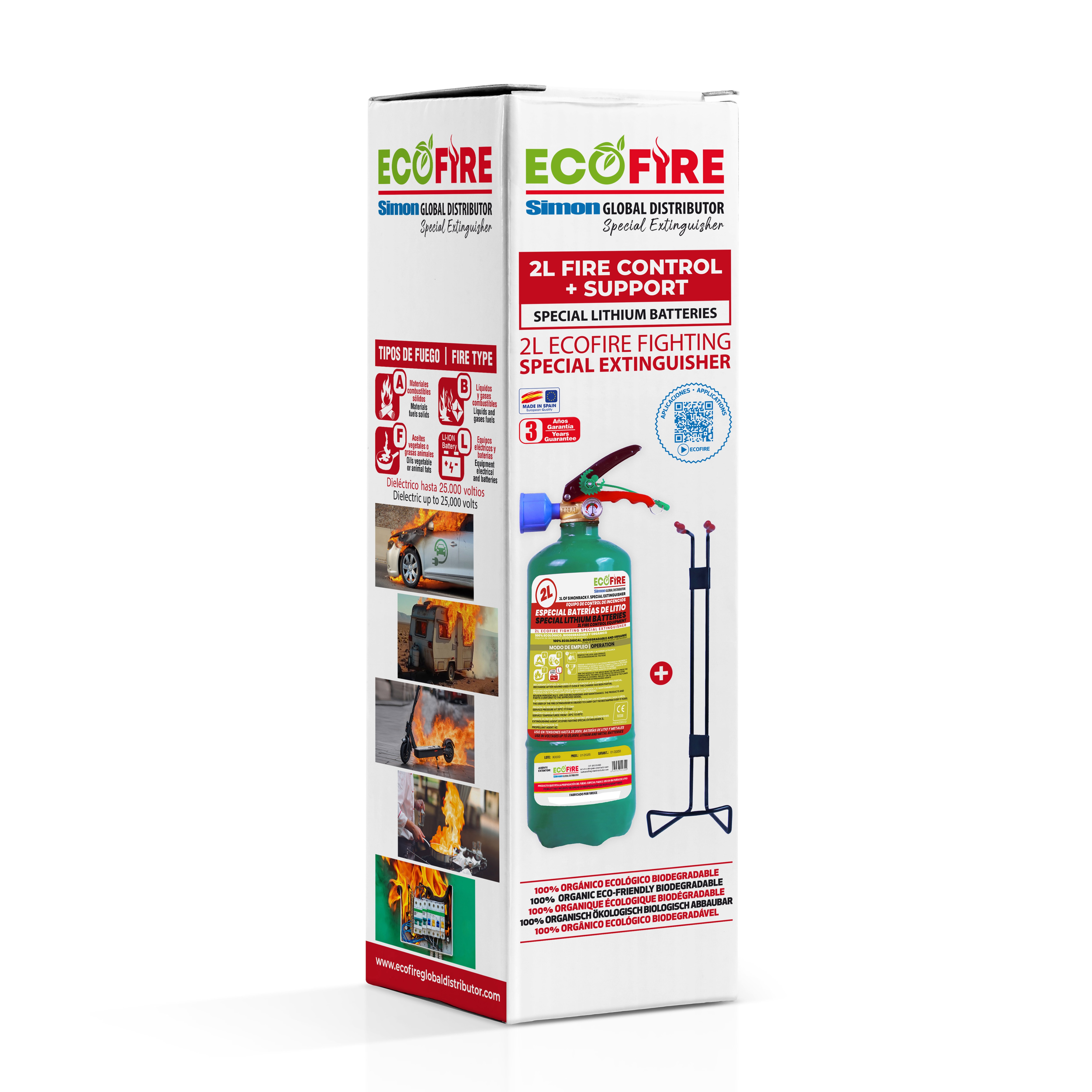 Extintor unit ecofire f. ext0002 verde 2l + soporte Verde-6
