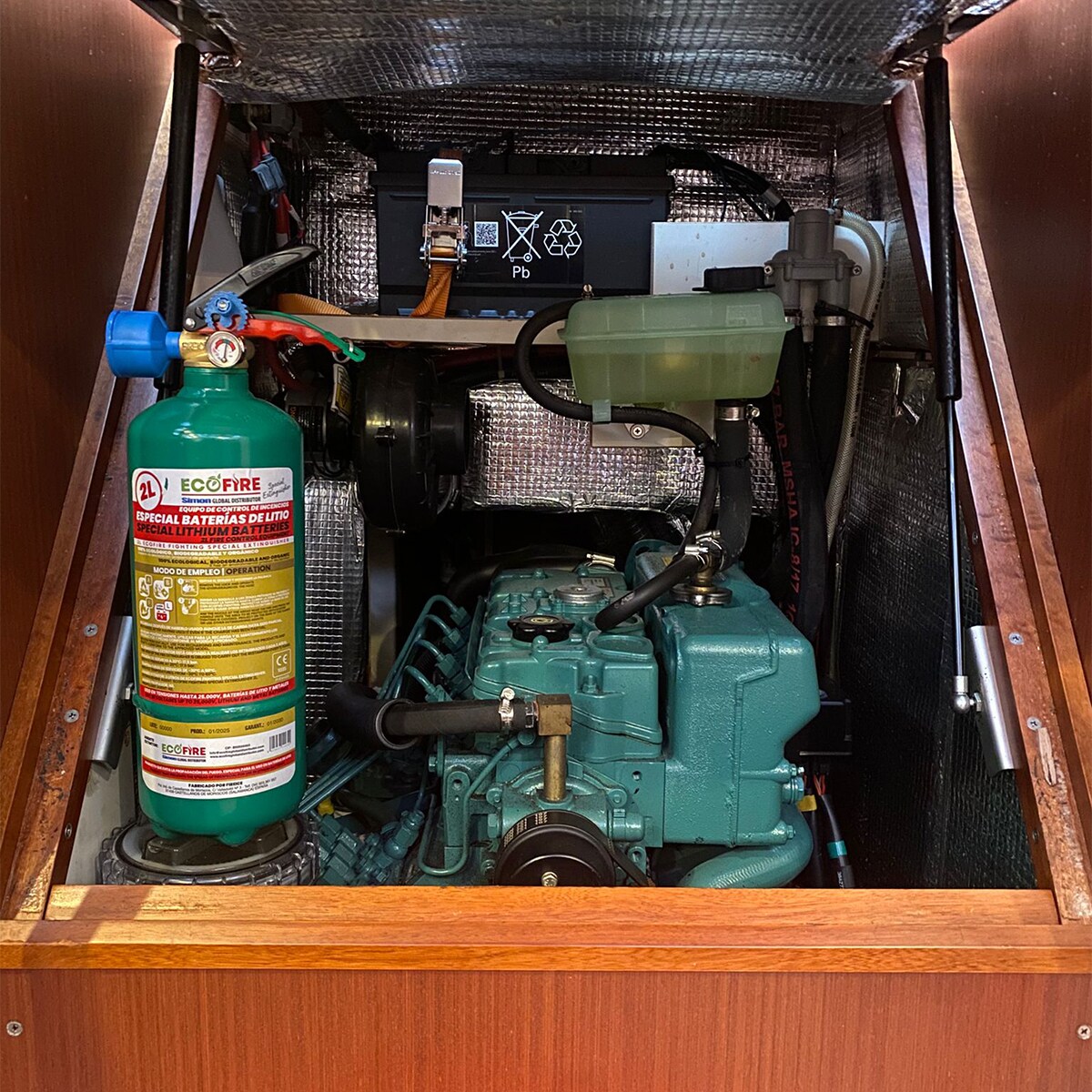 Extintor unit ecofire f. ext0002 verde 2l + soporte Verde-11