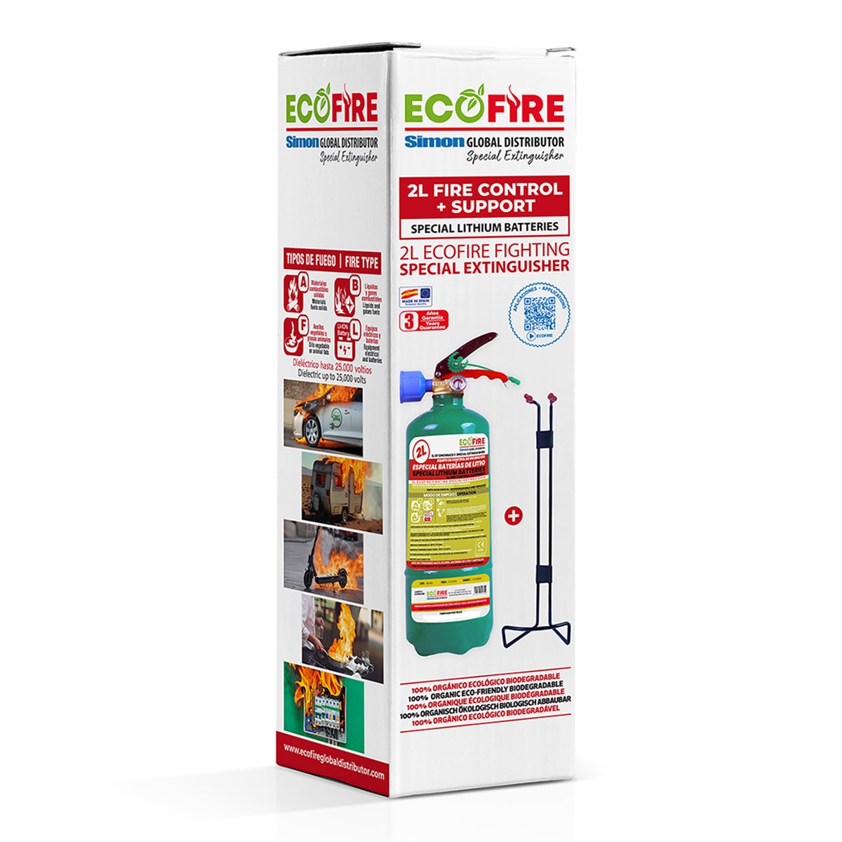 Extintor unit ecofire f. ext0002 verde 2l + soporte Verde-13