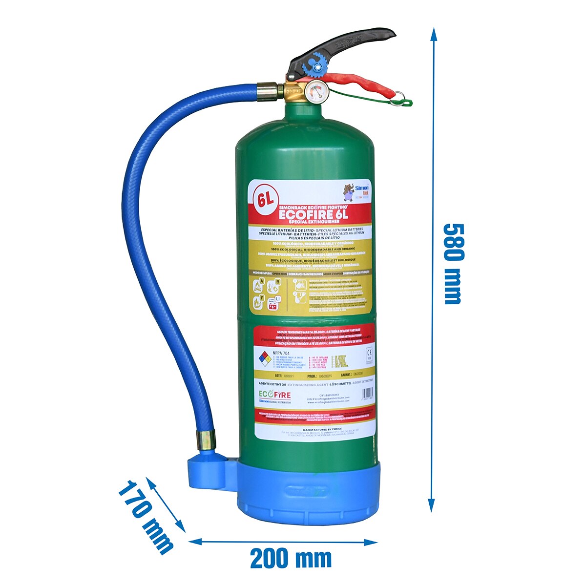 Equipo de protección contra incendios Ext006G Green 6L Verde-2
