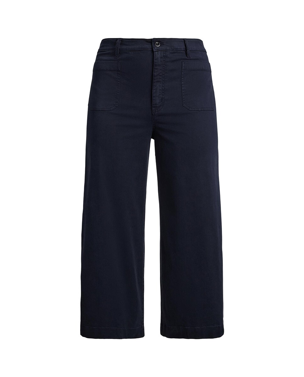 Pantalón ancho de mujer de algodón 50/14W Azul marino