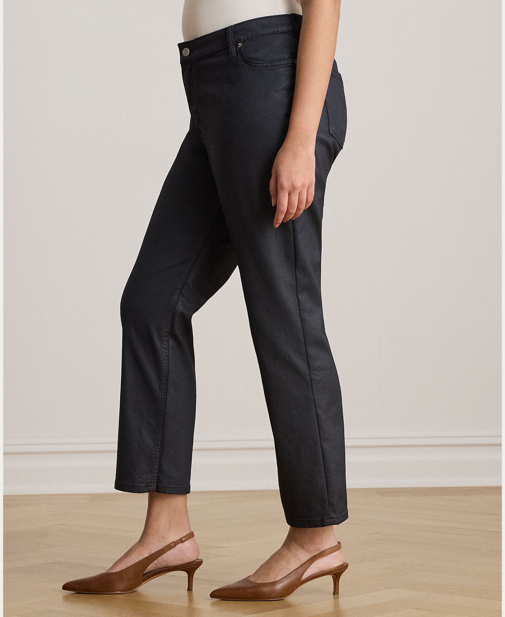 Jeans Straight Tamanhos Grandes de Cintura Subida Azul-2