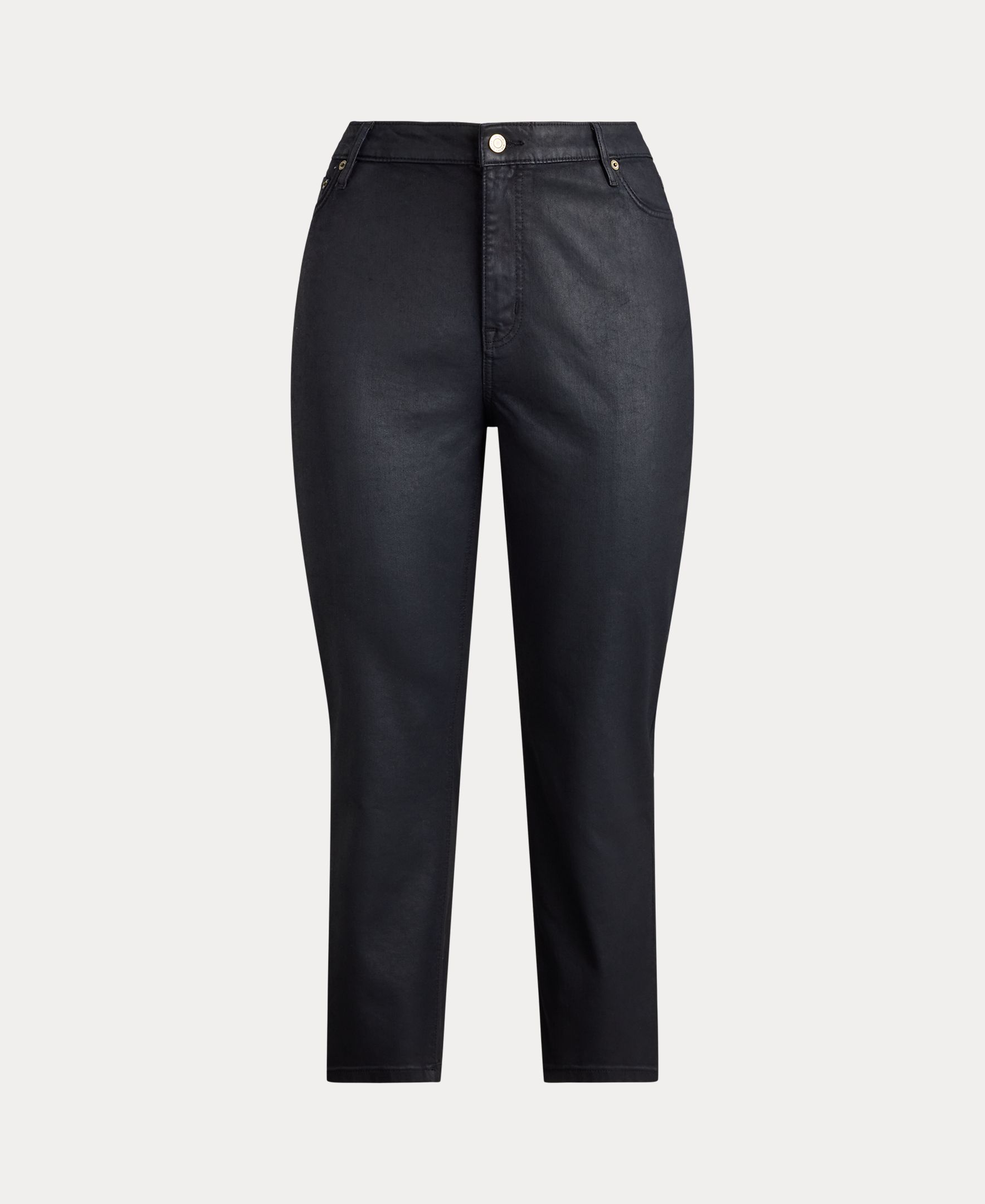 Jeans Straight Tamanhos Grandes de Cintura Subida Azul-5