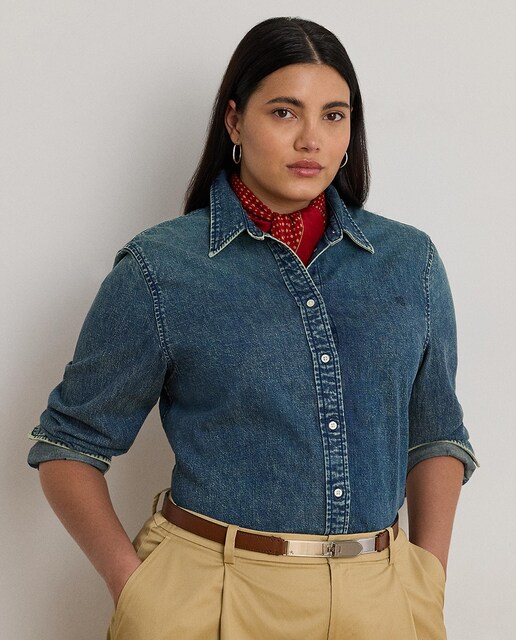 Imagen 0 de Camisa de mujer denim de algodón