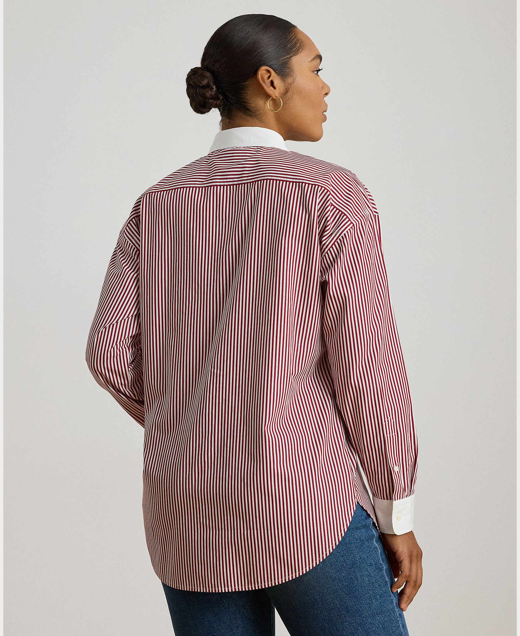 Camisa Tamanhos Grandes de Algodão Grená-2